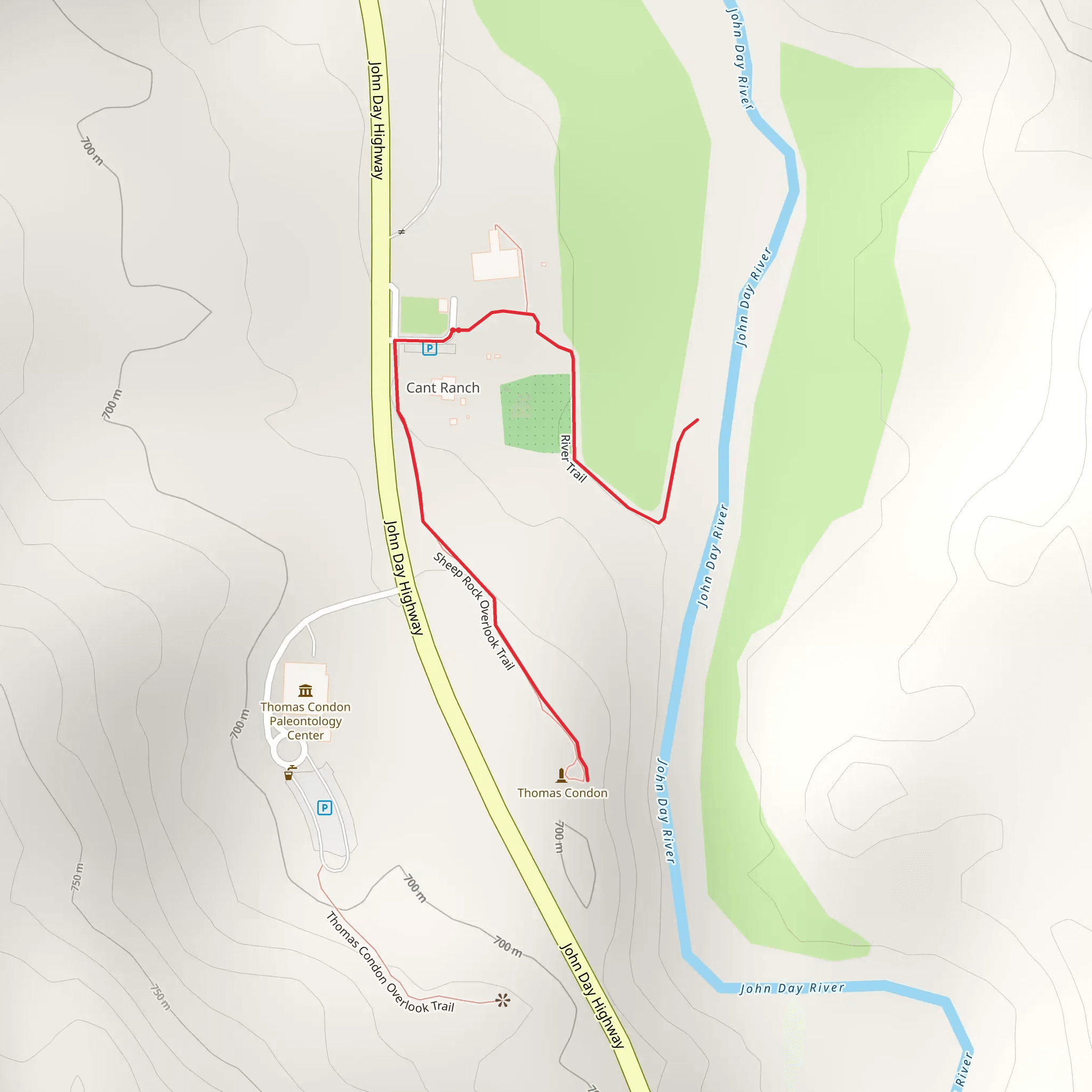River Trail and Sheep Rock Overlook Trail mobile static map
