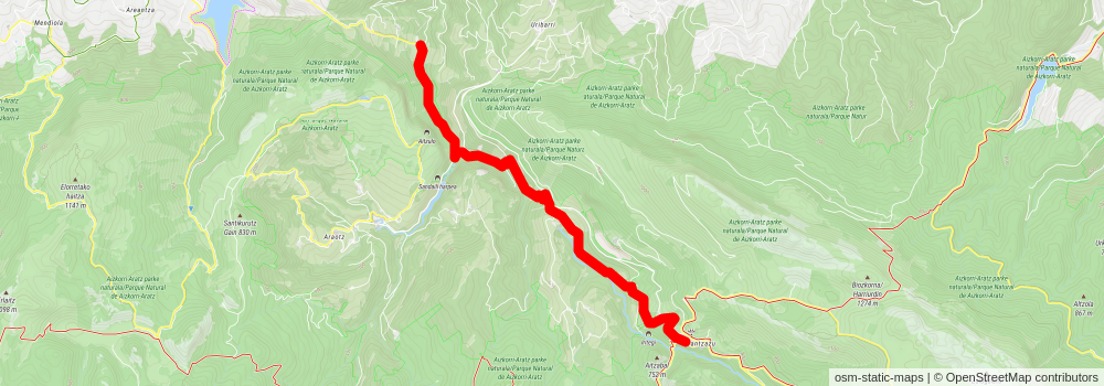 Route of the Pilgrims Arrasete - Arantzazu PR GI 106 stage 2 Map