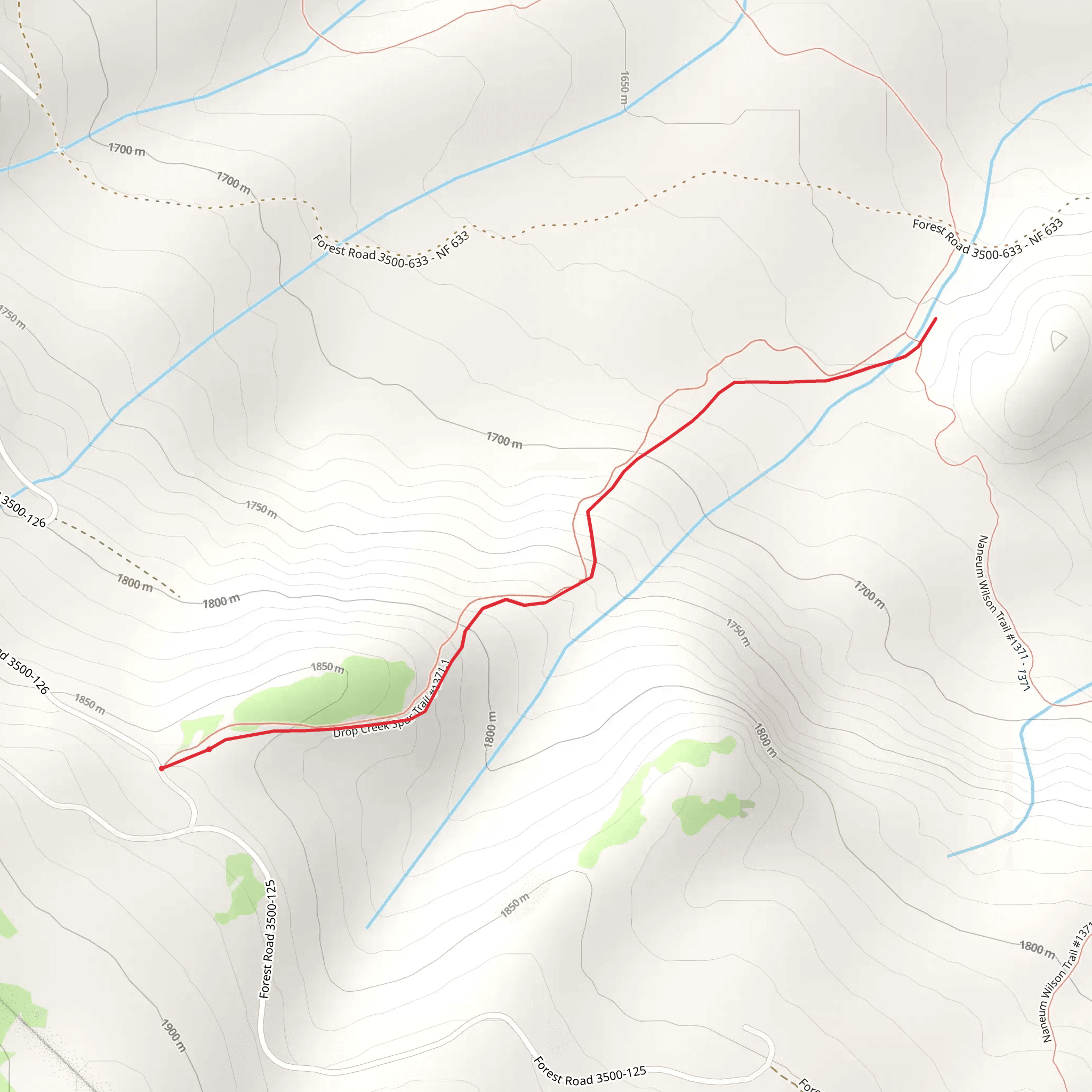 Drop Creek Spur Trail mobile static map