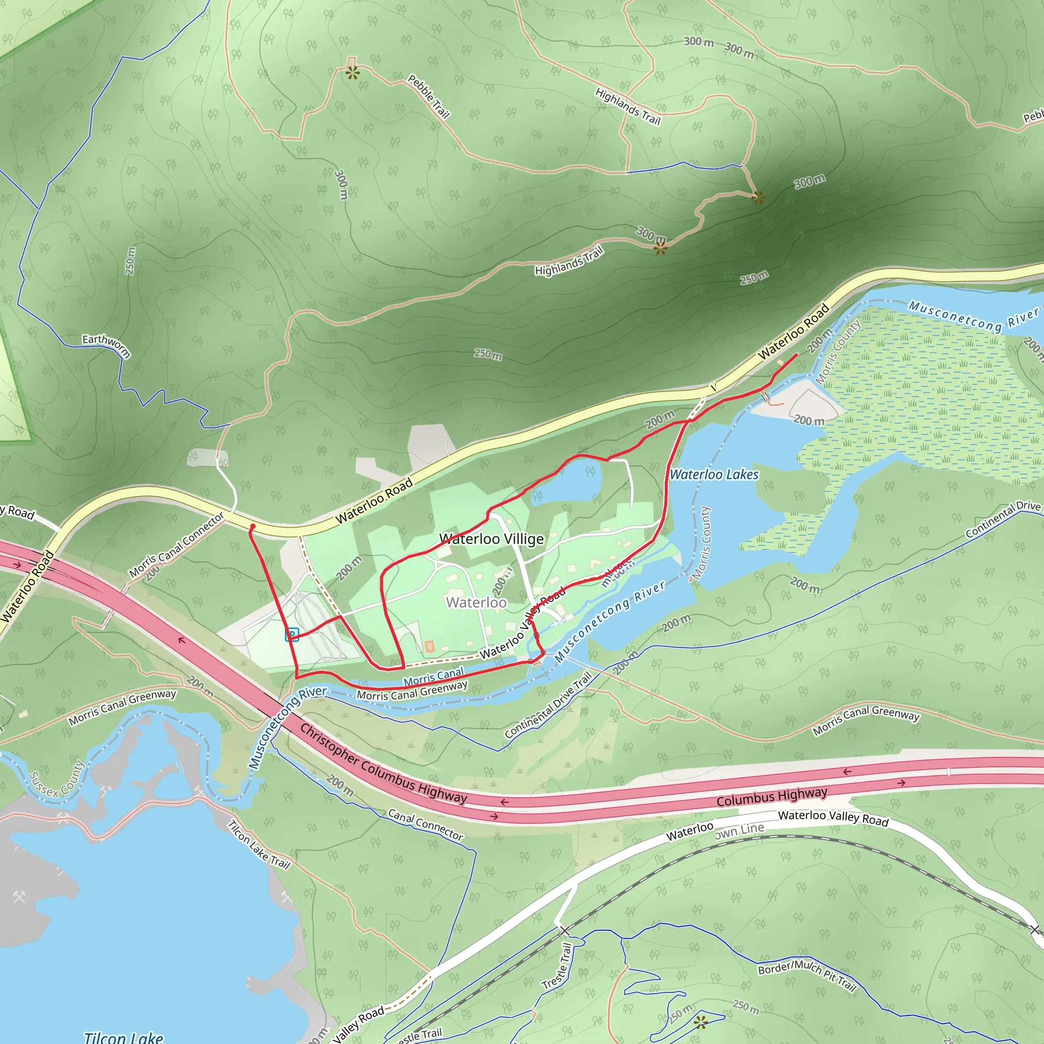 Highlands Trail and Morris Canal Greenway Loop mobile static map
