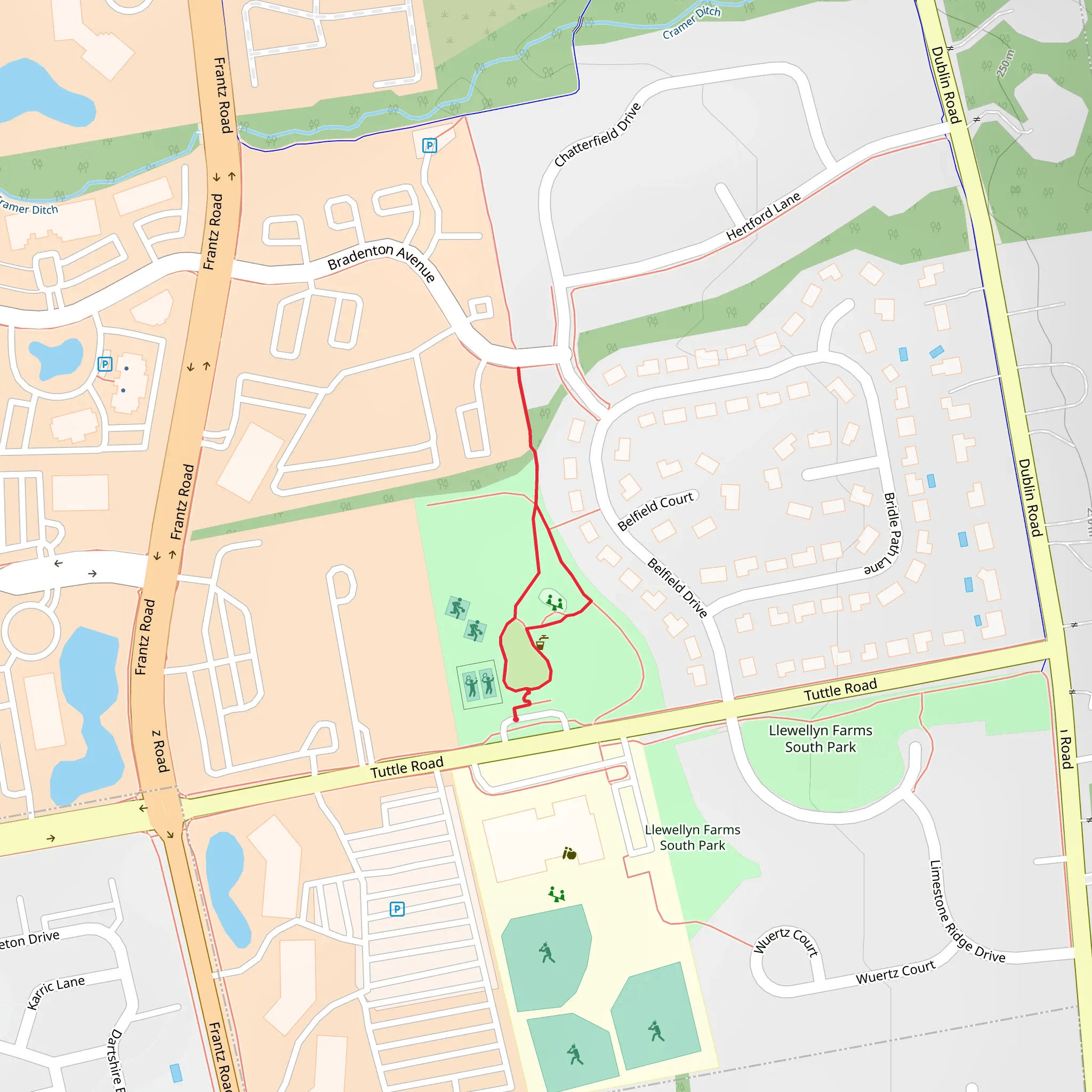 Llewelyn Farms Park Loop mobile static map