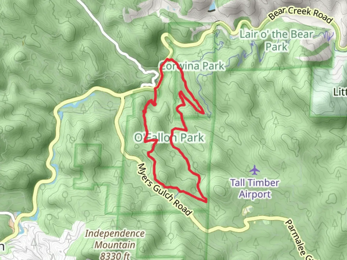 An image depicting the trail Picnic, Bear Creek and Panorama Point Loop Trail and its surrounding area.