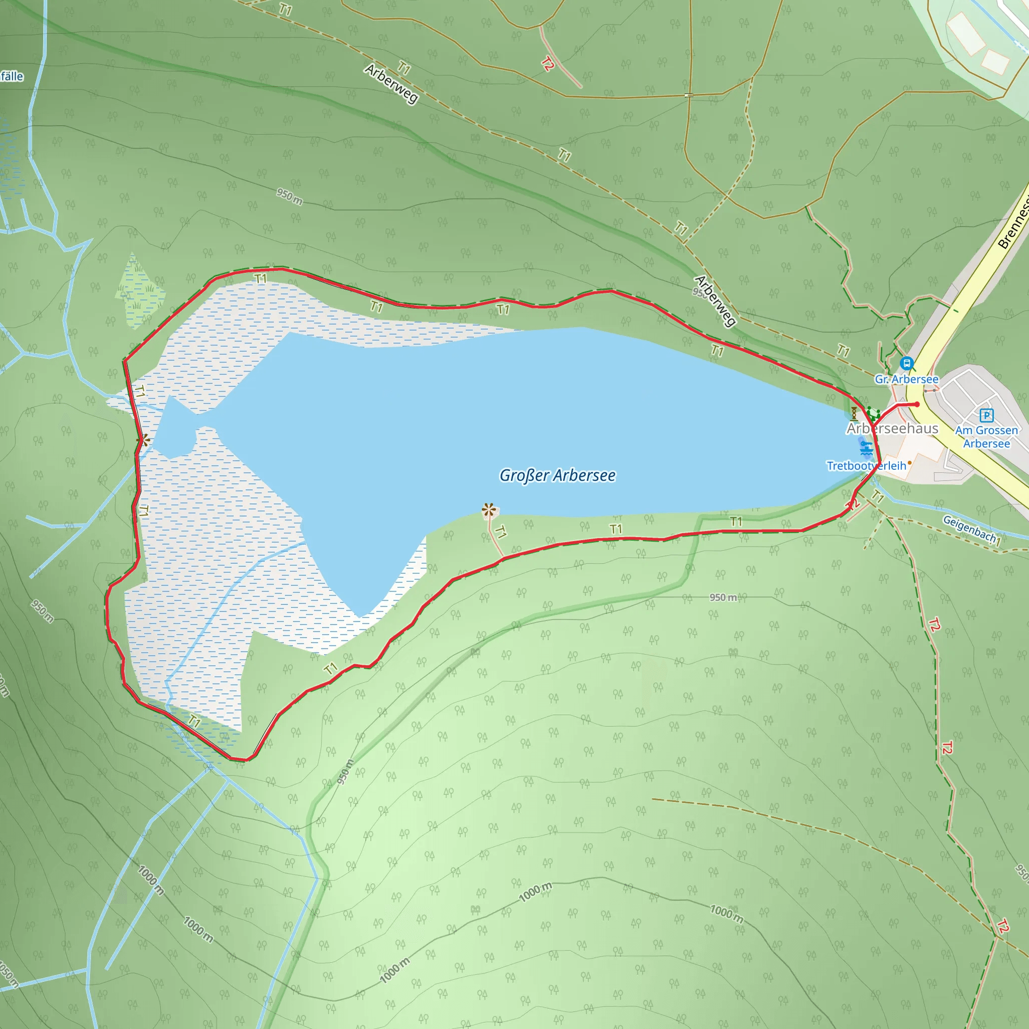 Großer Arbersee Loop mobile static map
