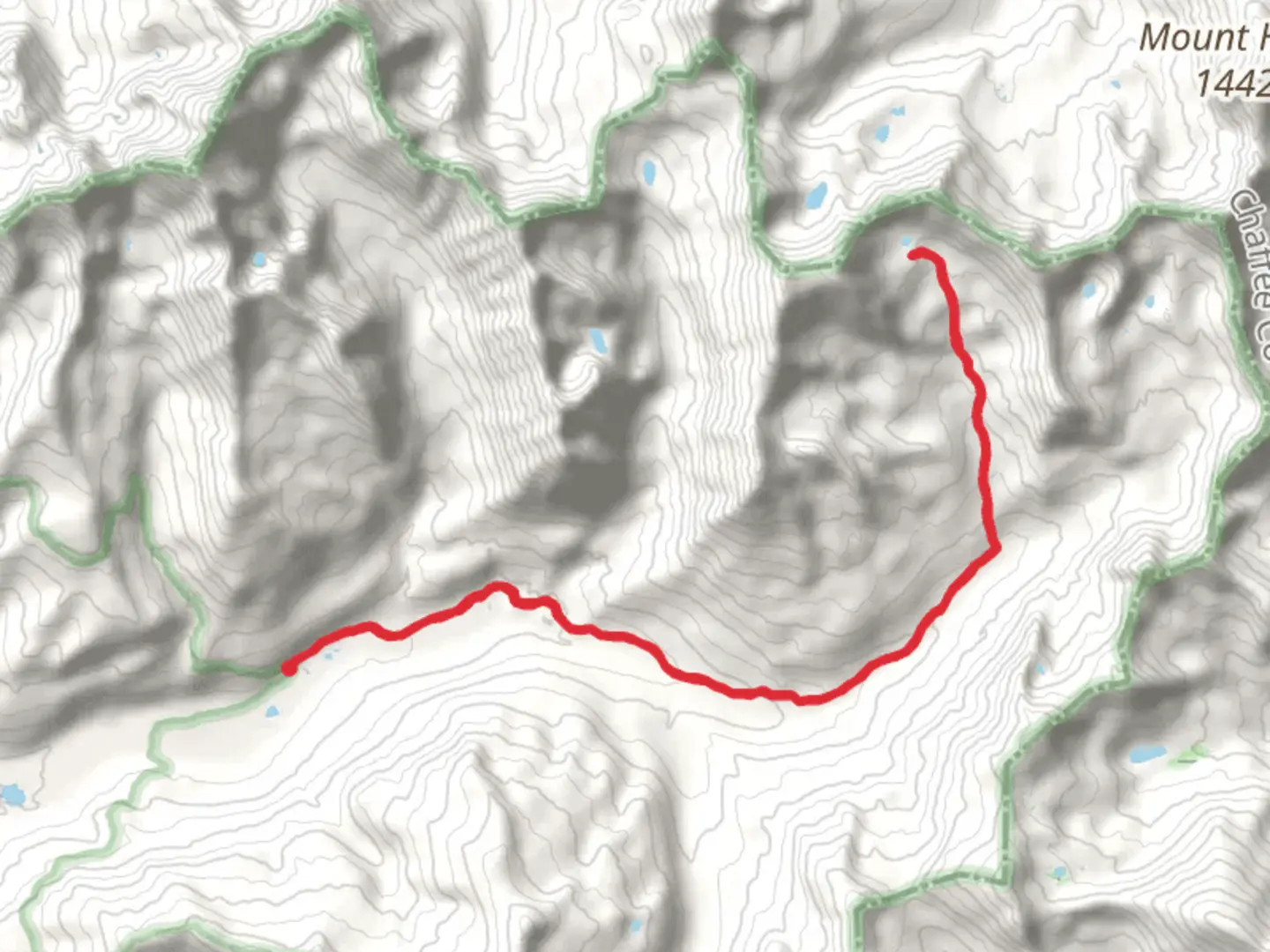An image depicting the trail Texas Creek Trail and its surrounding area.