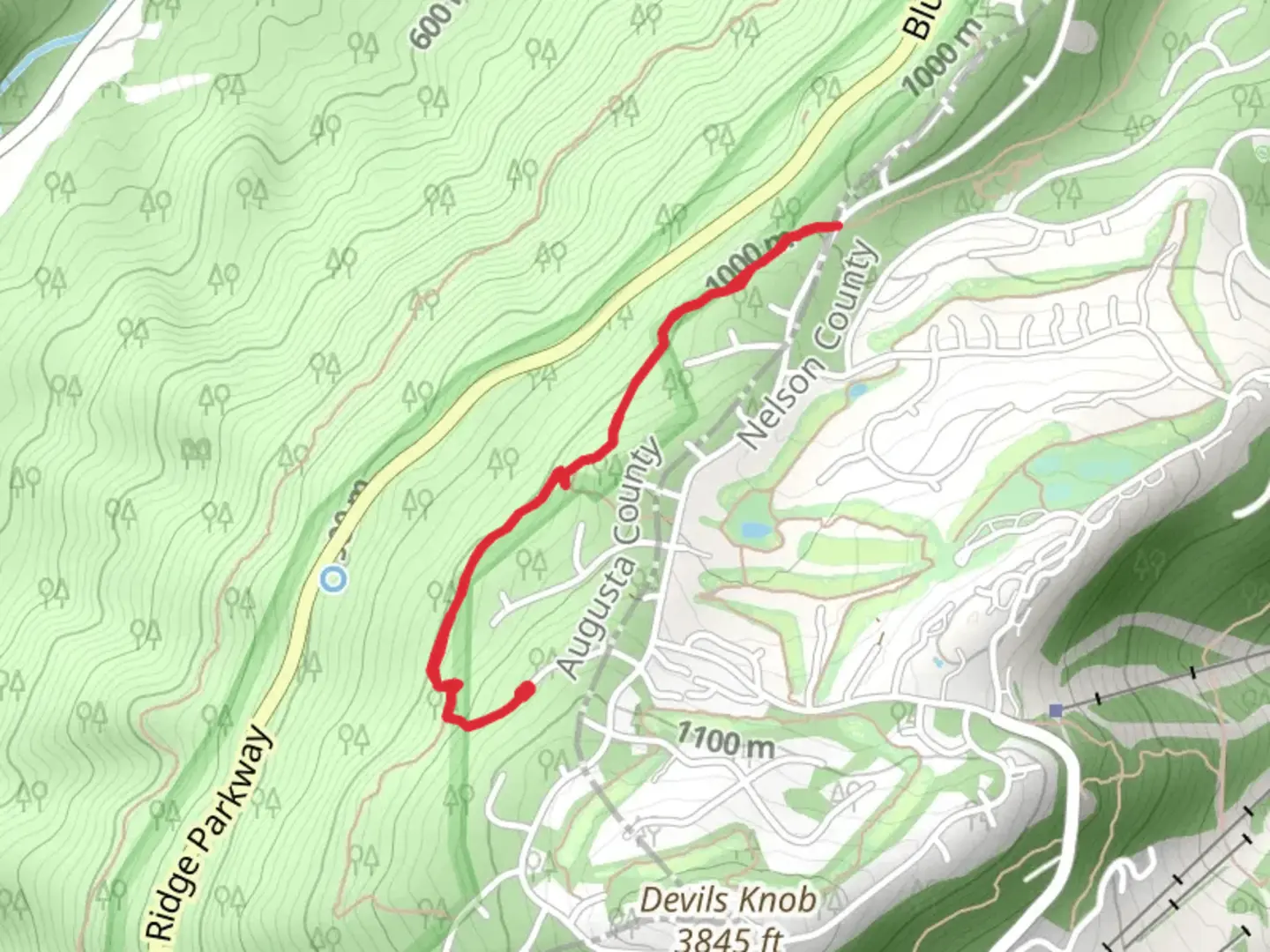 An image depicting the trail Walk along Hickory Spring and its surrounding area.