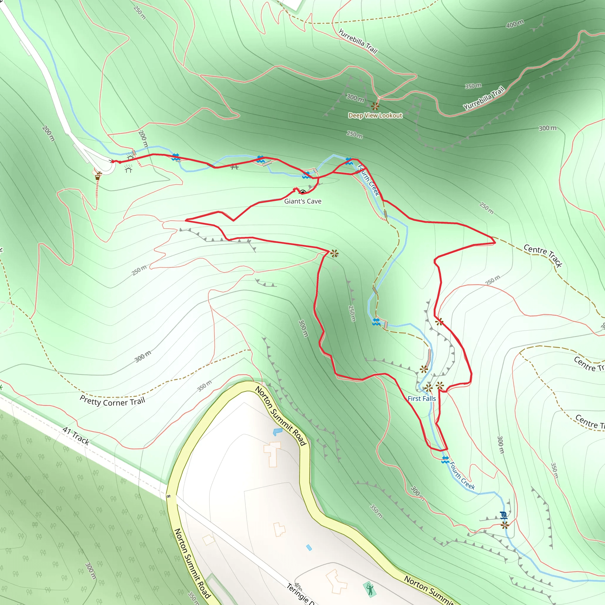 Morialta Falls Plateau Walk mobile static map