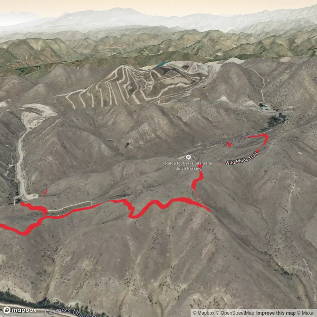 An image depicting the trail Seaman’s Gulch and its surrounding area.