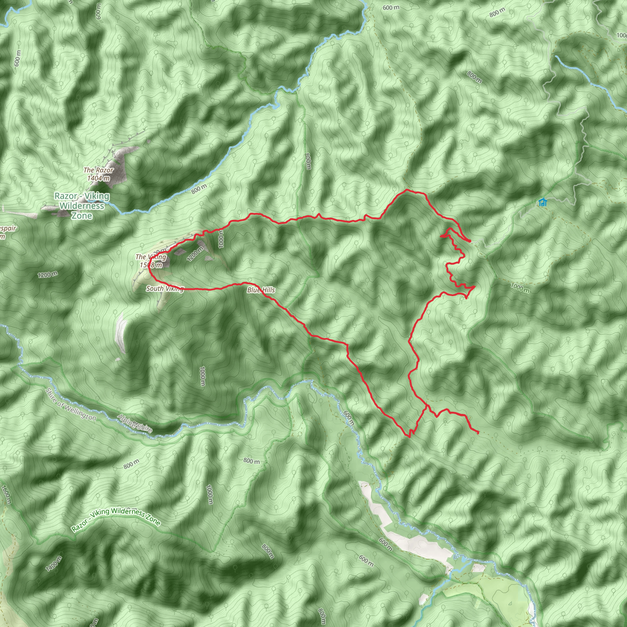 The Viking and Blue Hills Trail mobile static map
