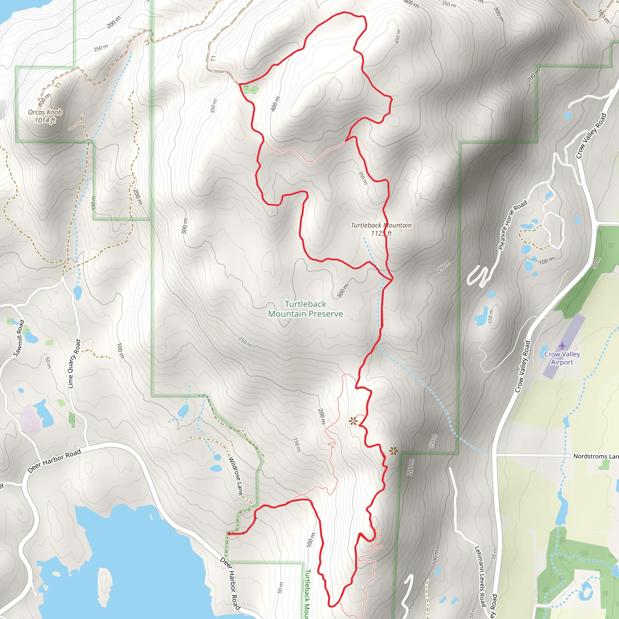Turtleback Mountain Loop via Center Loop Trail mobile static map