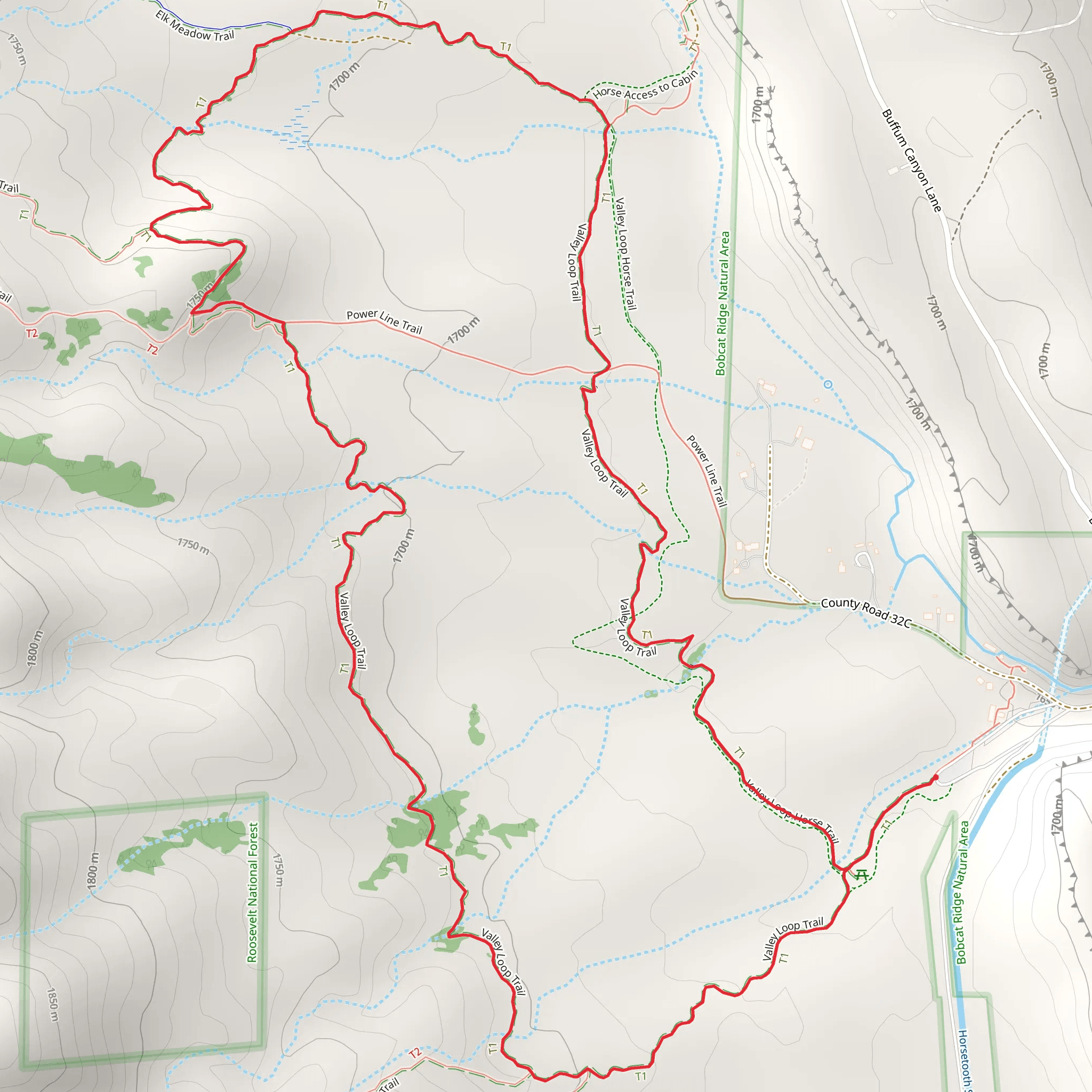 Valley Loop Trail mobile static map