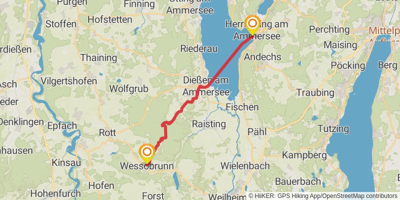 King Ludwig's Way stage 2 Map