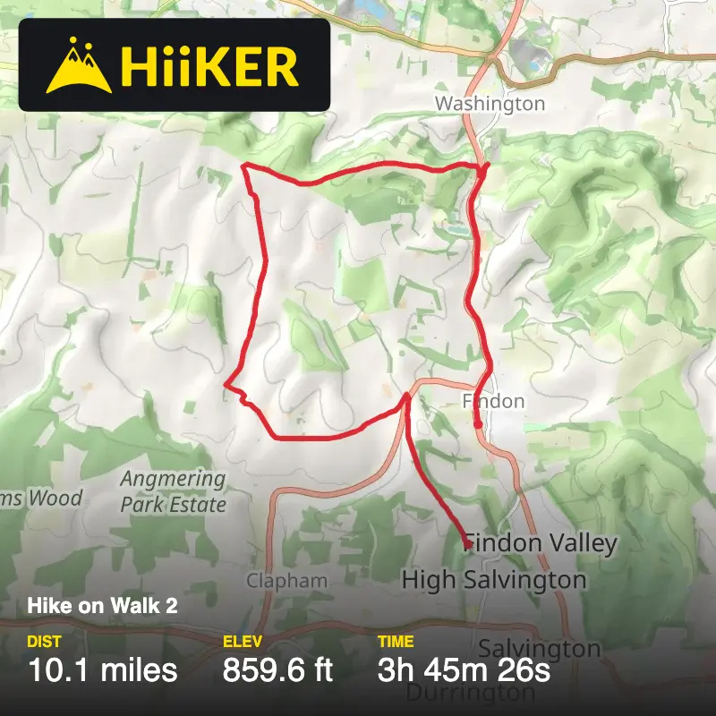 A map preview of the recording Hike on Walk 2.