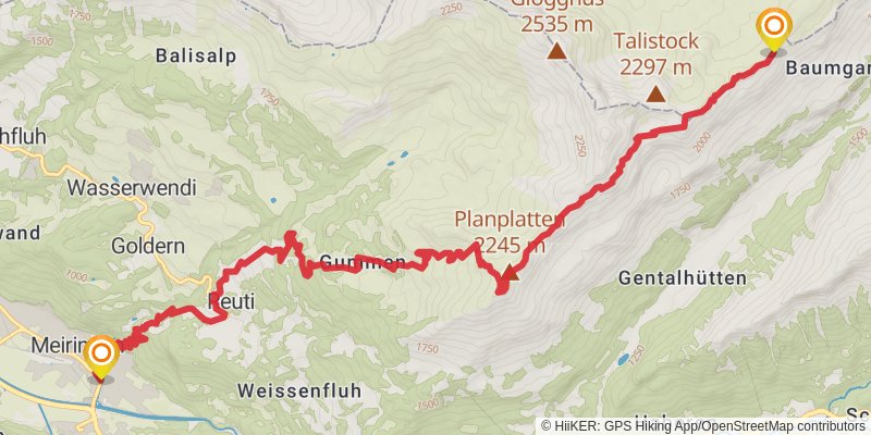 Alpine Pass Route stage 8 Map