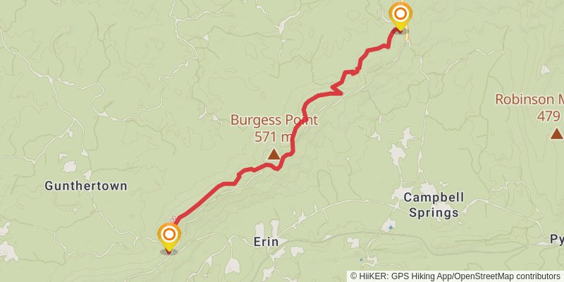 Pinhoti Trail stage 8 Map