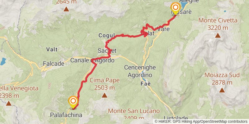 Camino Delle Dolomiti stage 9 Map
