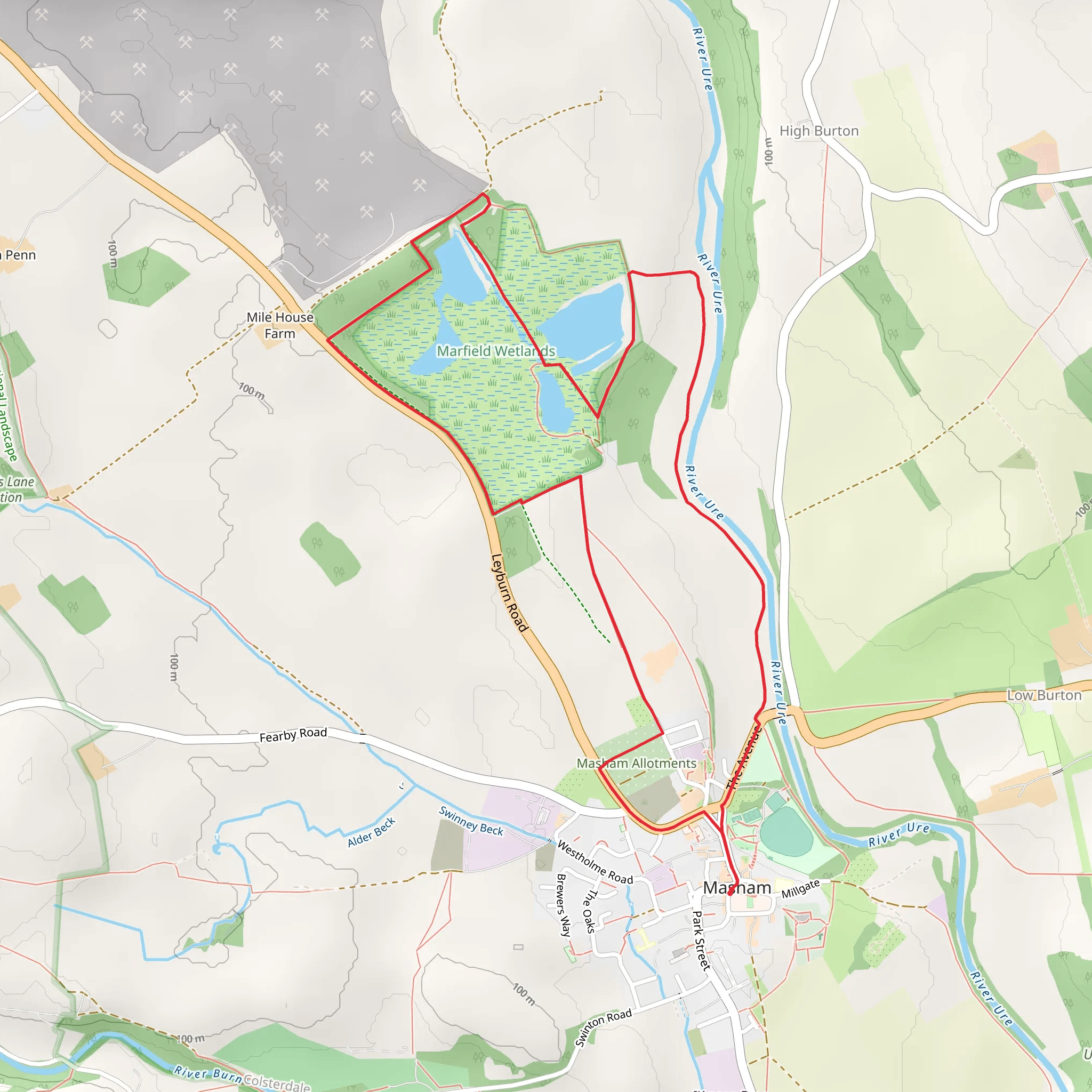 Marfield Wetlands Loop mobile static map