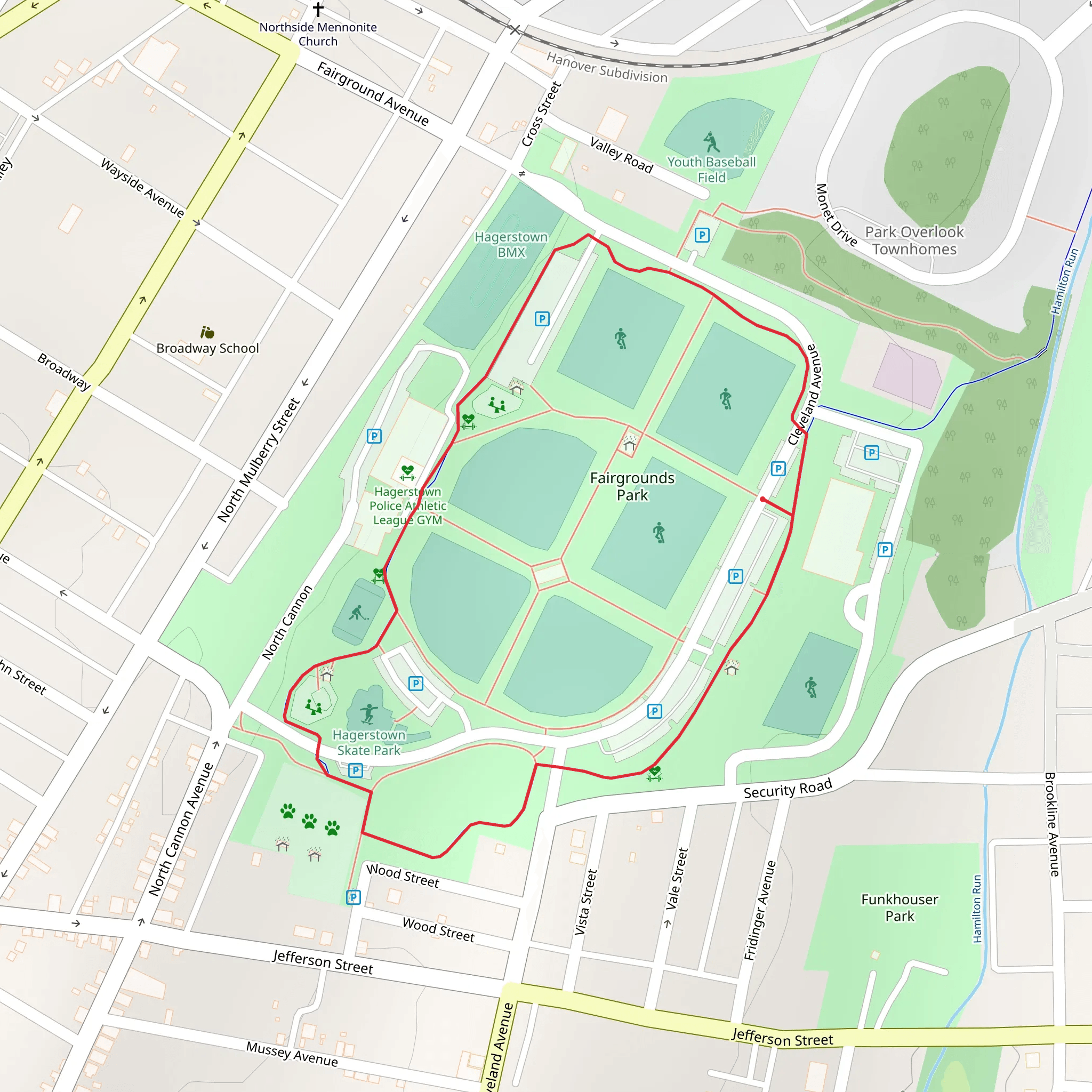 Fairgrounds Park Loop mobile static map