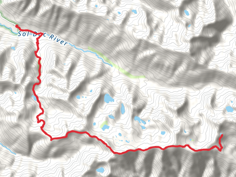 Swimming Bear Lake and Bogachiel Peak via SOl Duc Falls Nature Trail