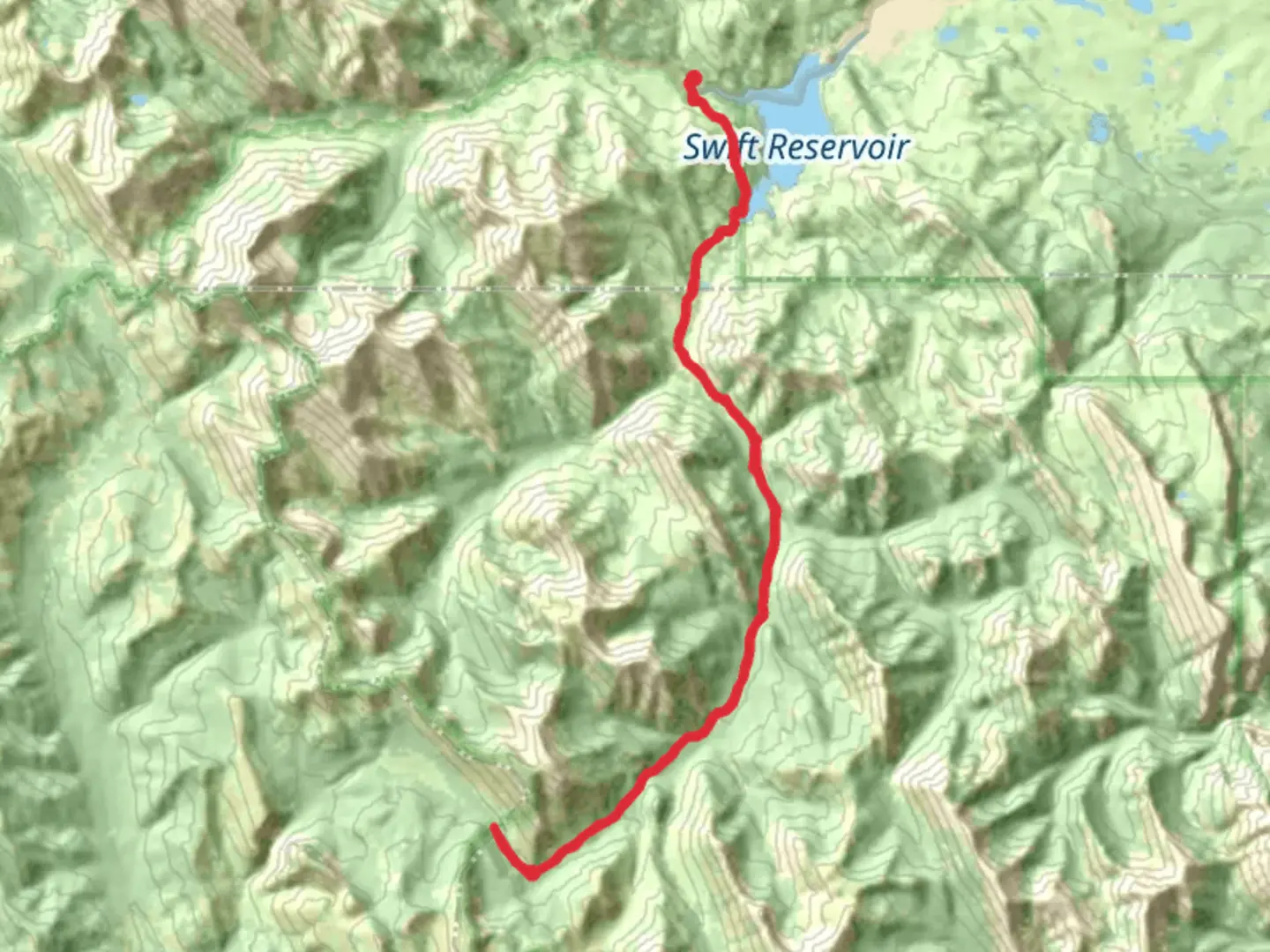 An image depicting the trail South Birch Creek Trail and its surrounding area.
