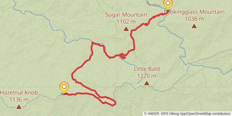 Southeastern Serpentine Trail stage 44 Map