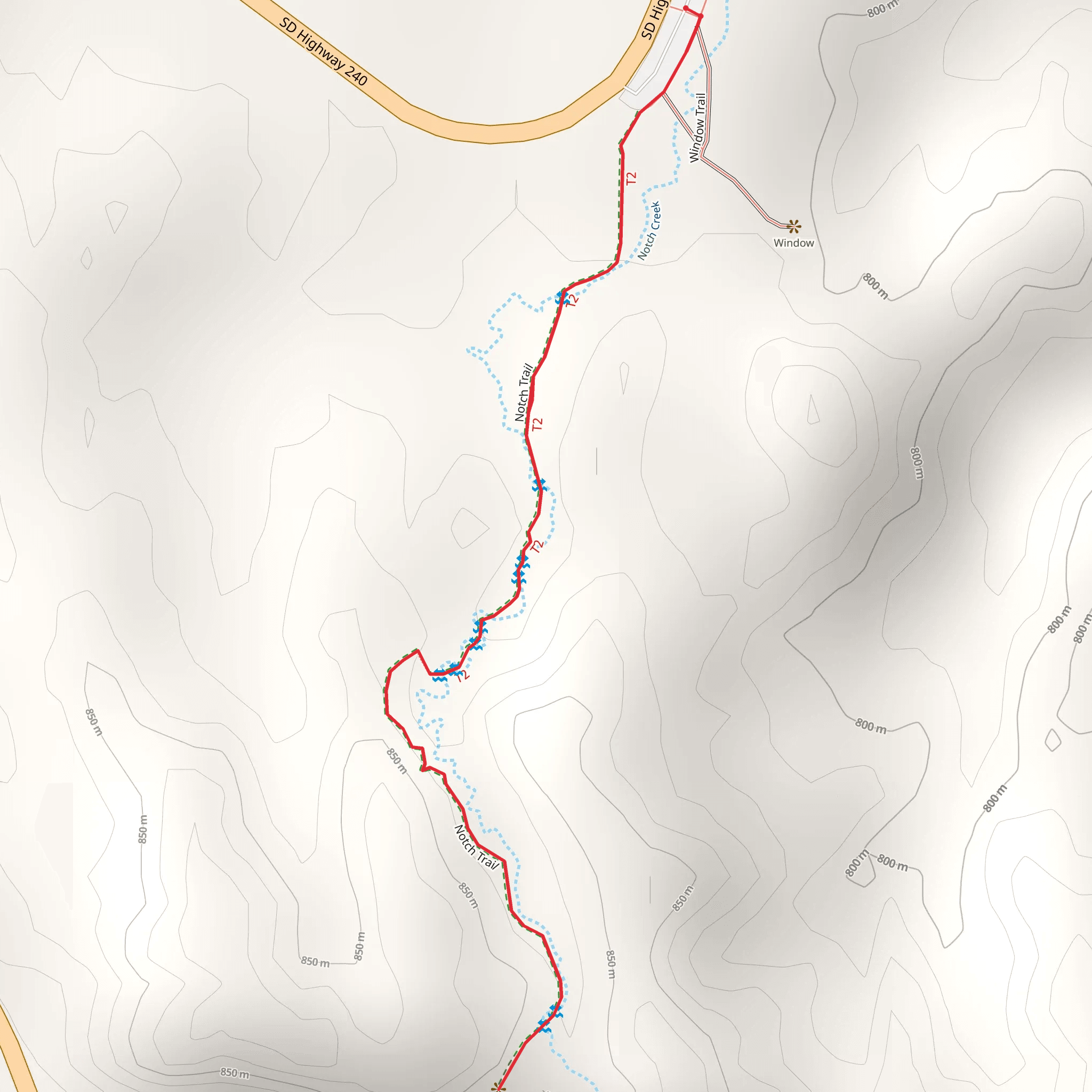 Notch Trail mobile static map