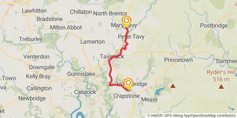 West Devon Way stage 2 Map
