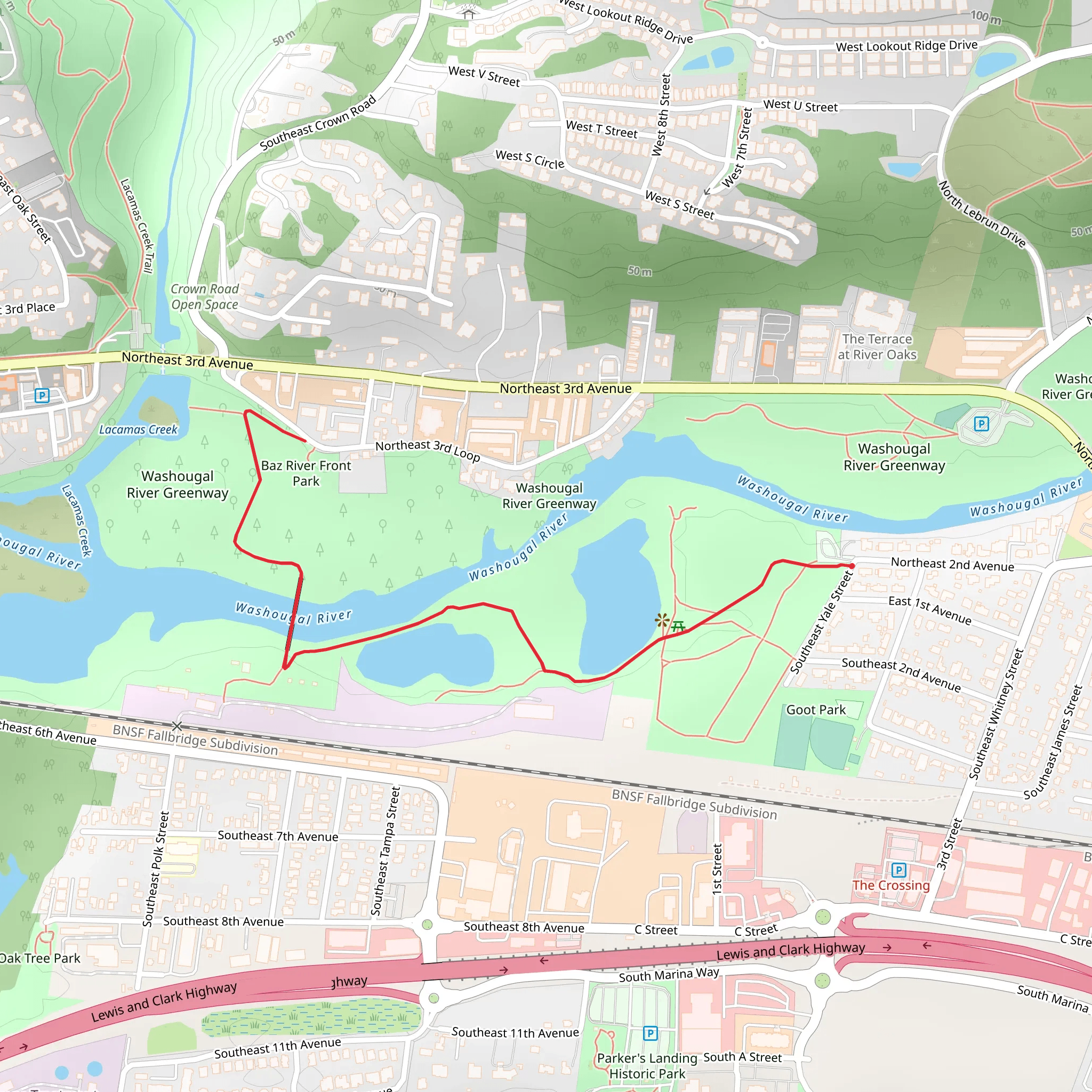 Walk to Baz River Front Park mobile static map