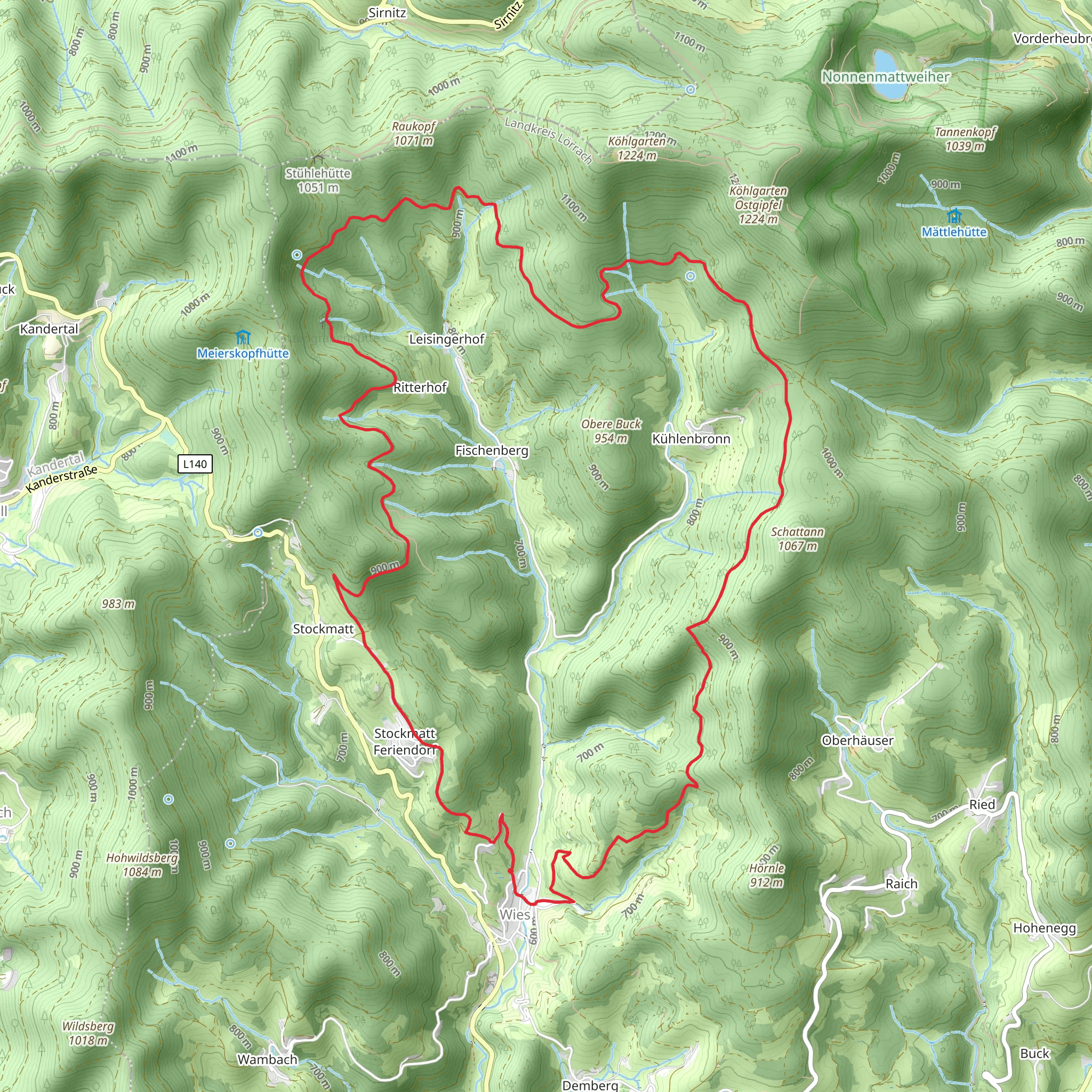 Fischenberg and Wies Loop mobile static map