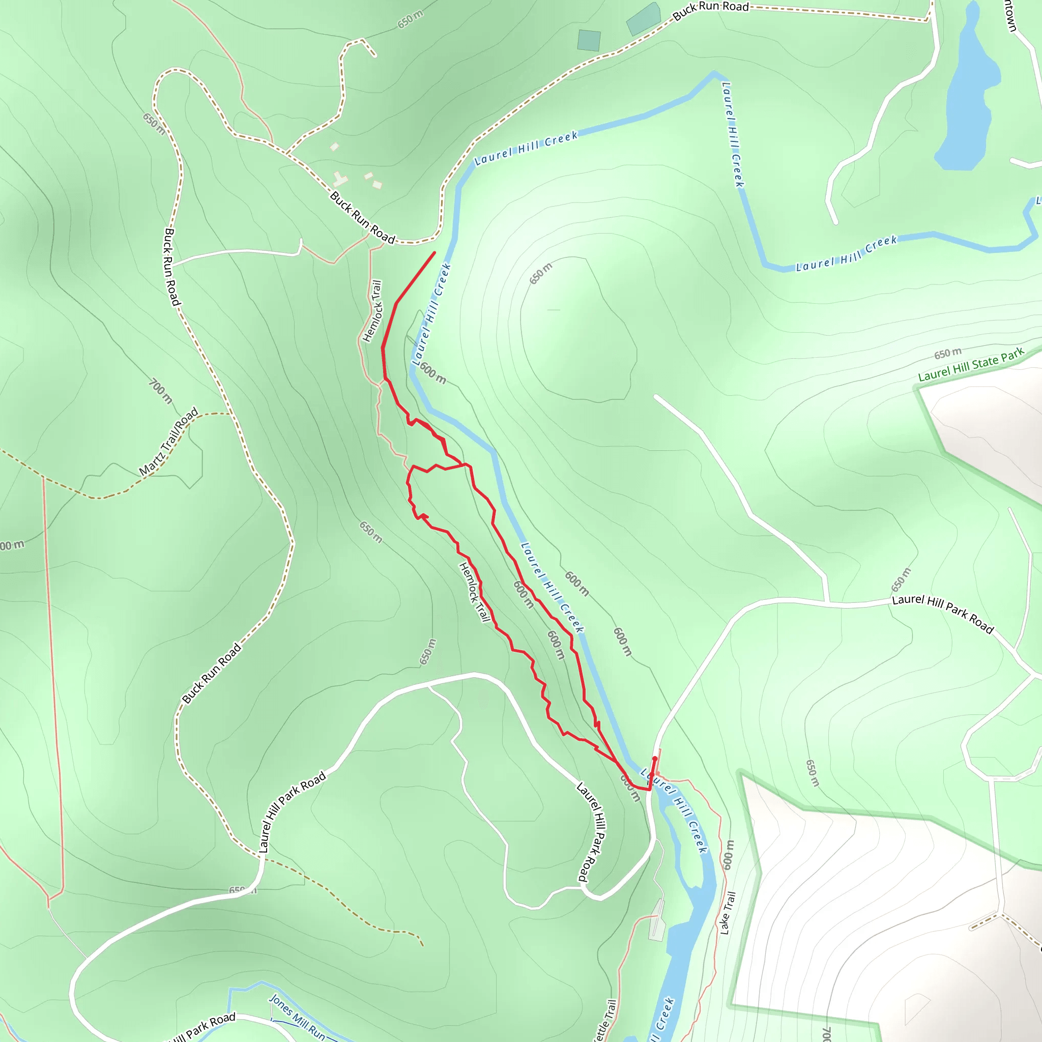 Laurel Hill Creek Loop Trail mobile static map