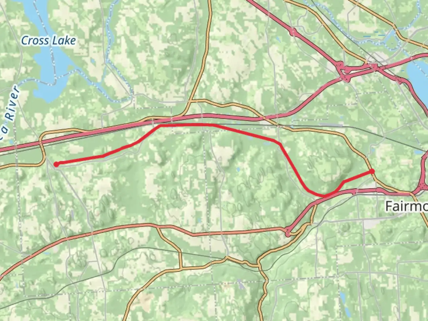 An image depicting the trail Enlarged Erie Canal via Towpath Road and its surrounding area.