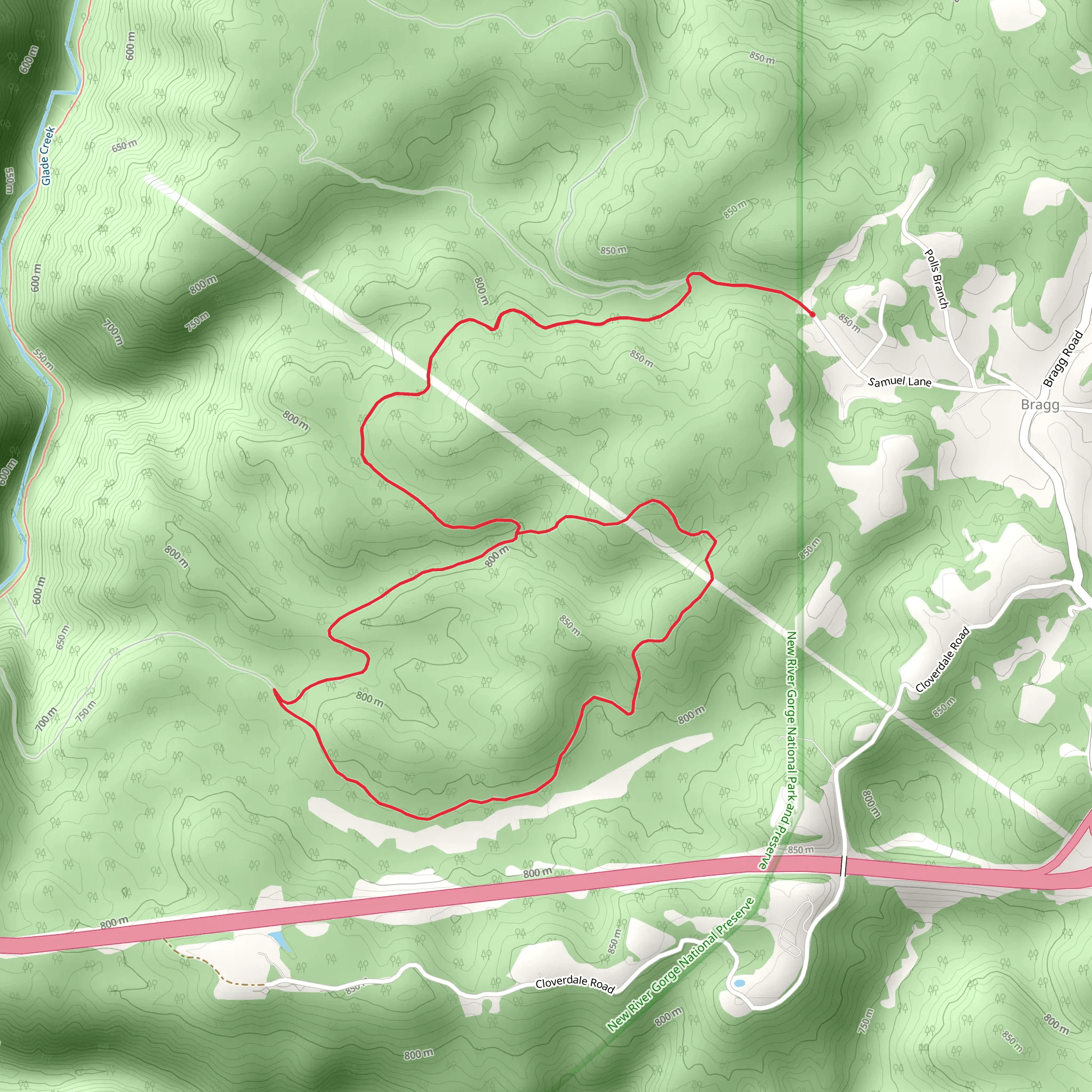 Kate's Plateau Loop Trail mobile static map