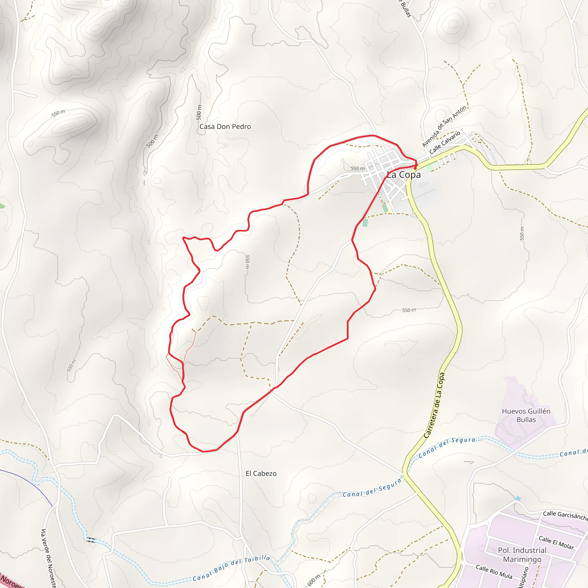 Path of Fuente de la Higuera - Bullas Cup SL MU 34 mobile static map