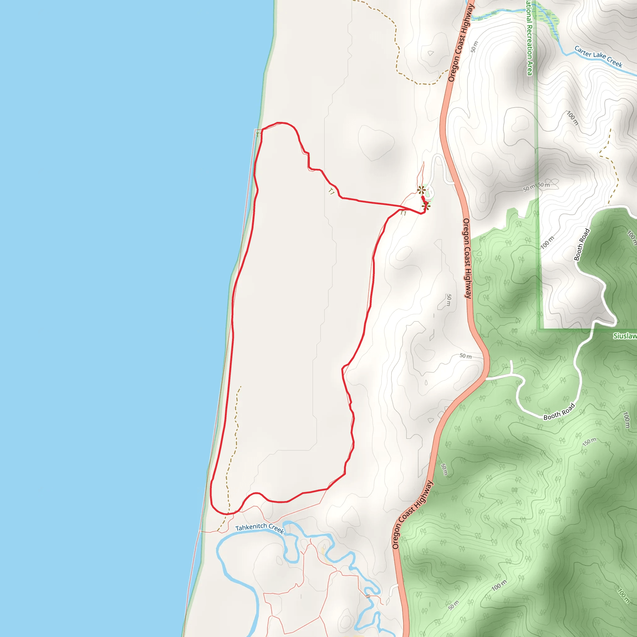 Oregon Dunes Loop Trail mobile static map