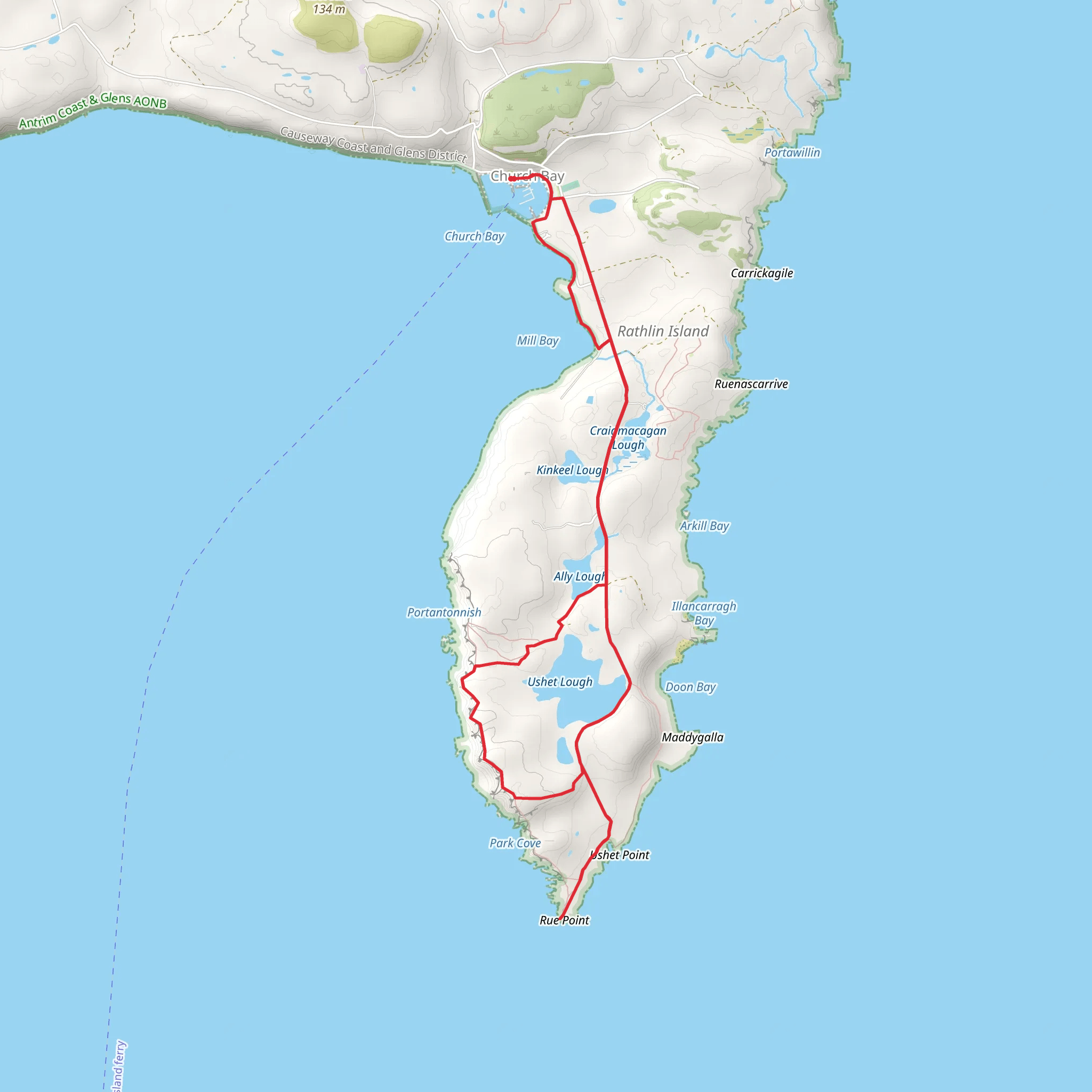 Rathlin Island Roonivoolin Walk mobile static map