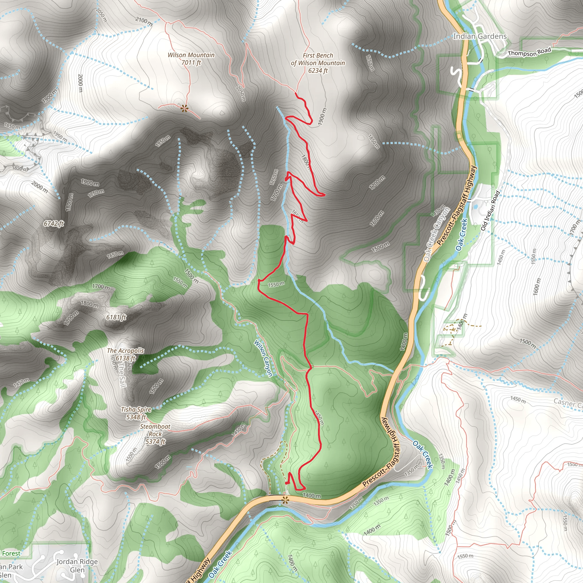 Wilson Mountain Trail mobile static map