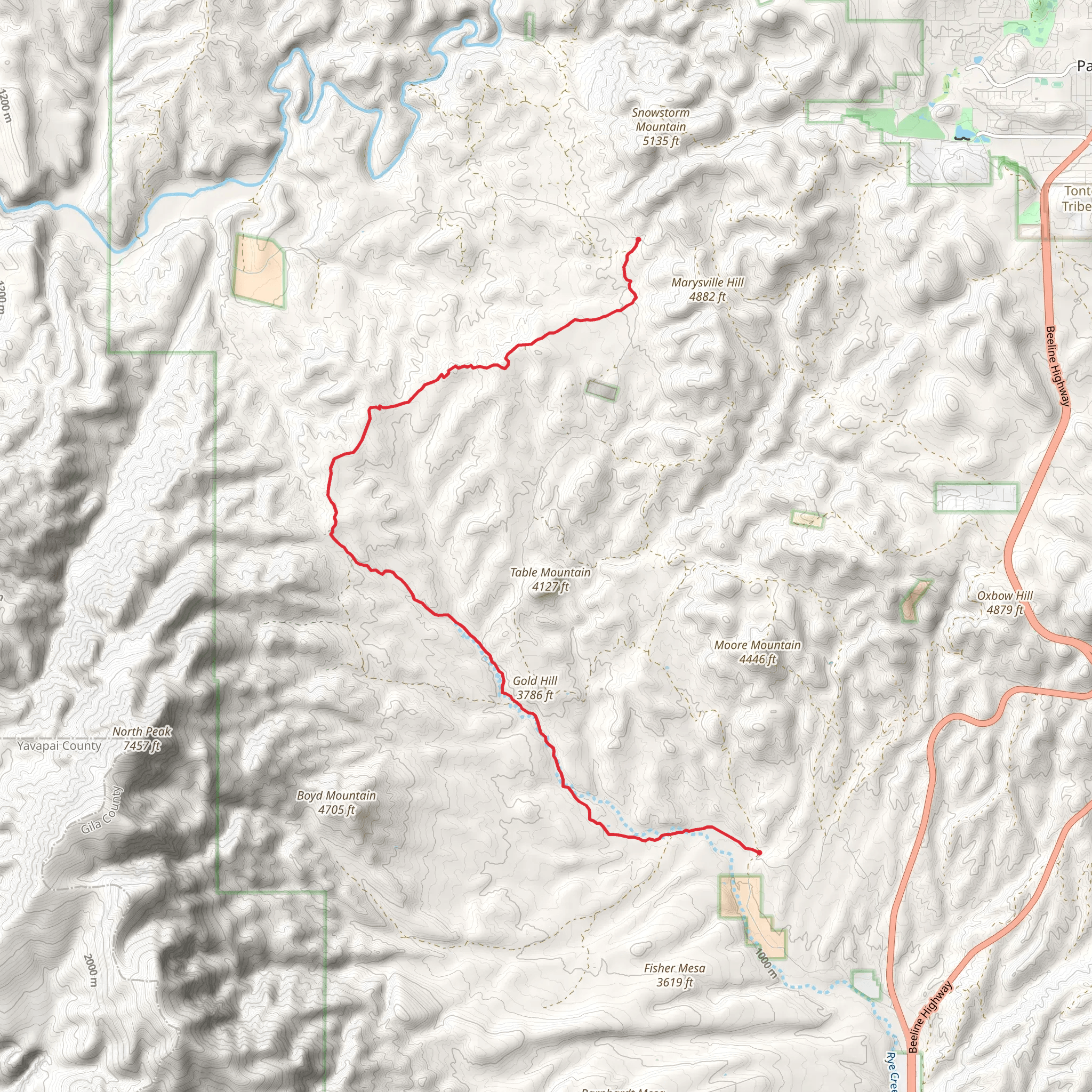 Gold Hill - Rye Creek mobile static map