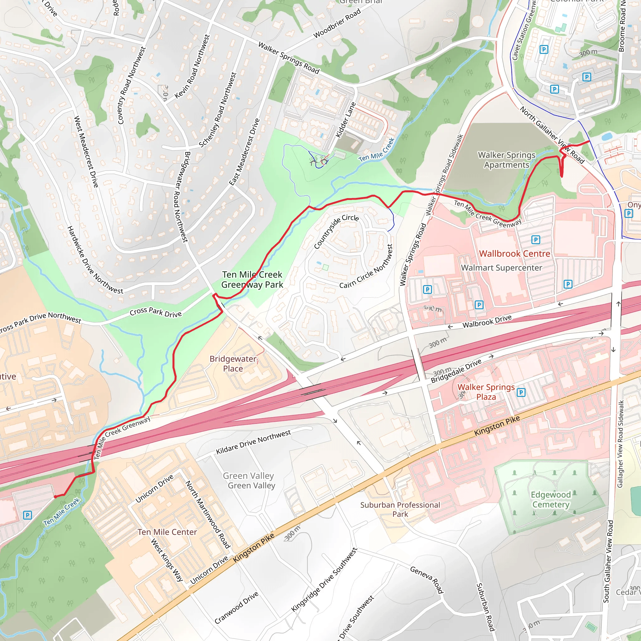 Ten Mile Creek Greenway mobile static map