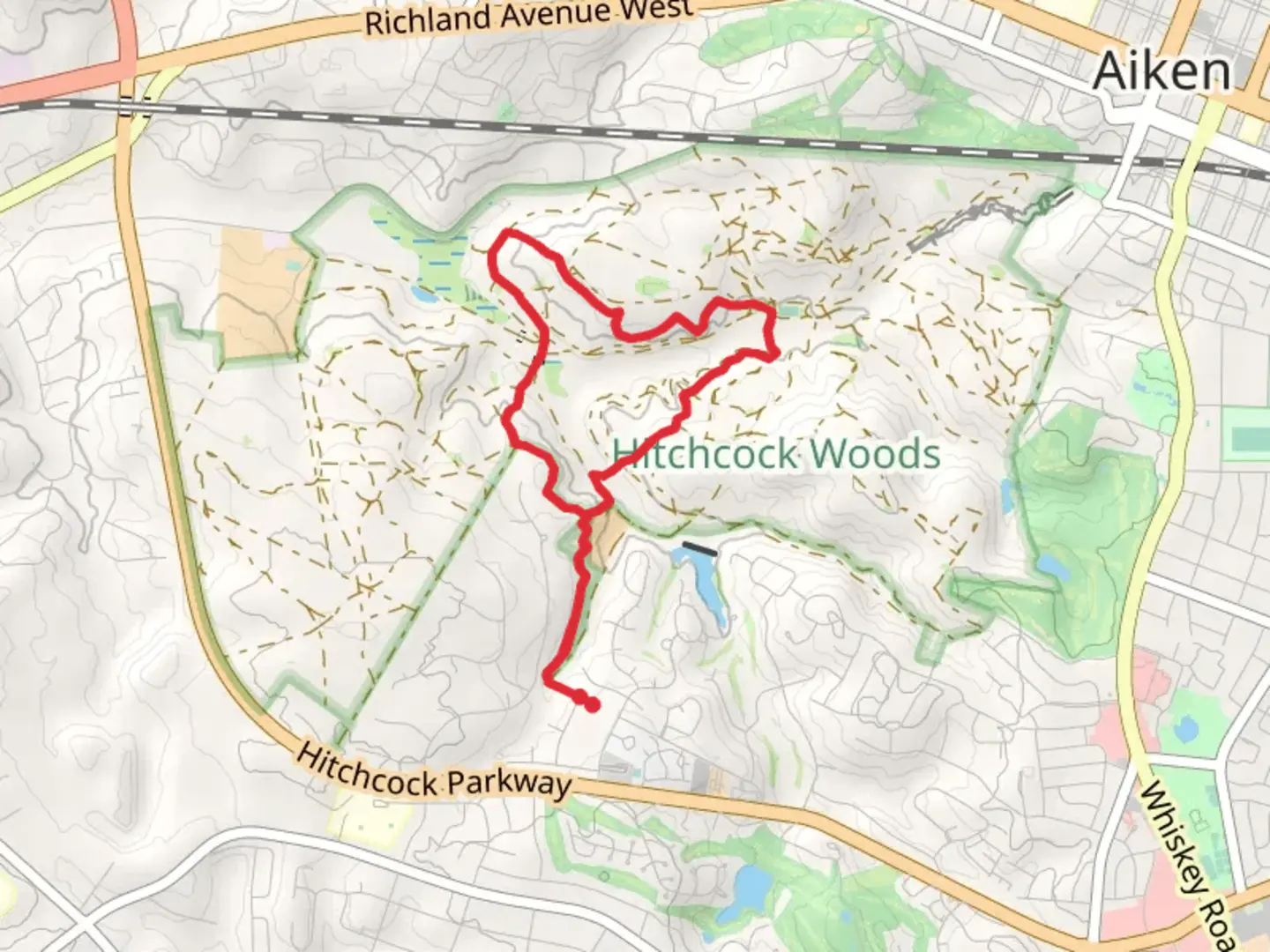 An image depicting the trail Chalk Cliffs, Barton's Pond Bridge and Blue Ridge Ride Loop and its surrounding area.