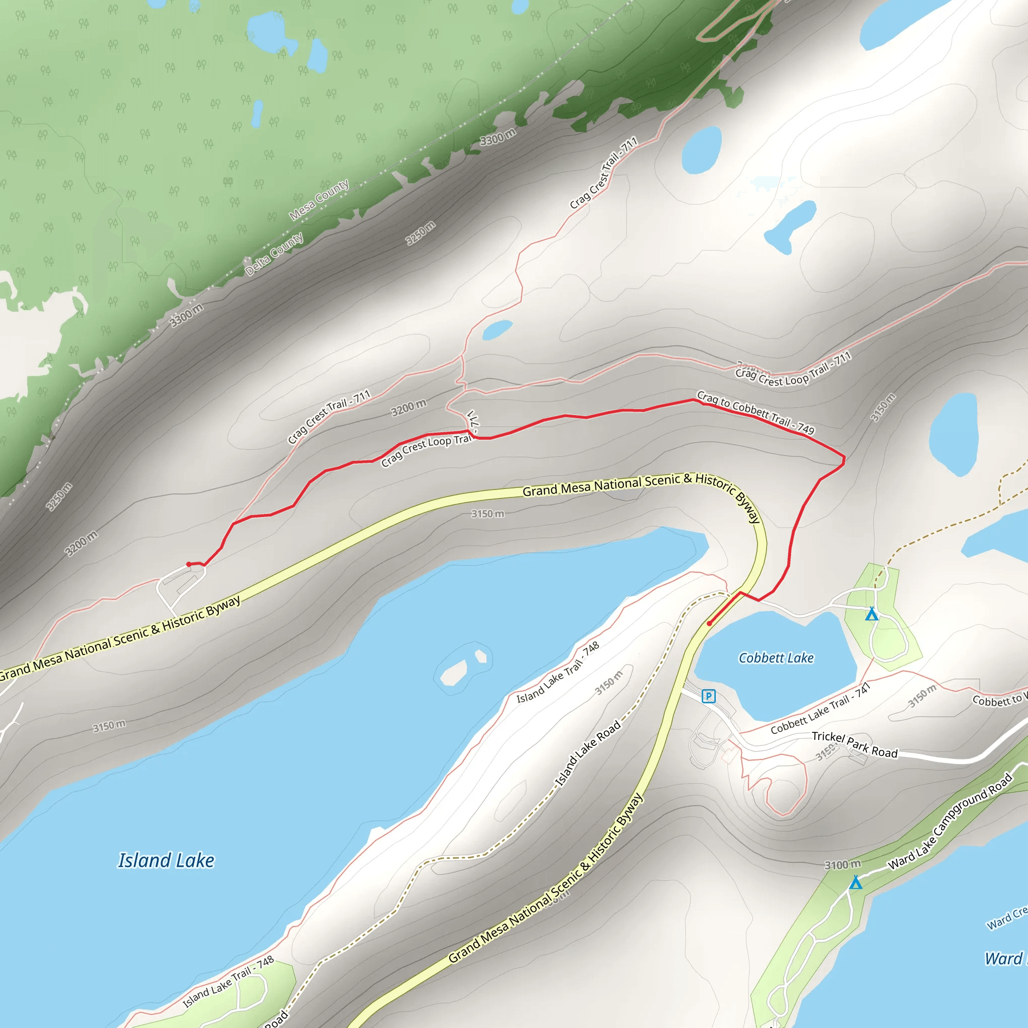Crag to Cobbett Trail mobile static map