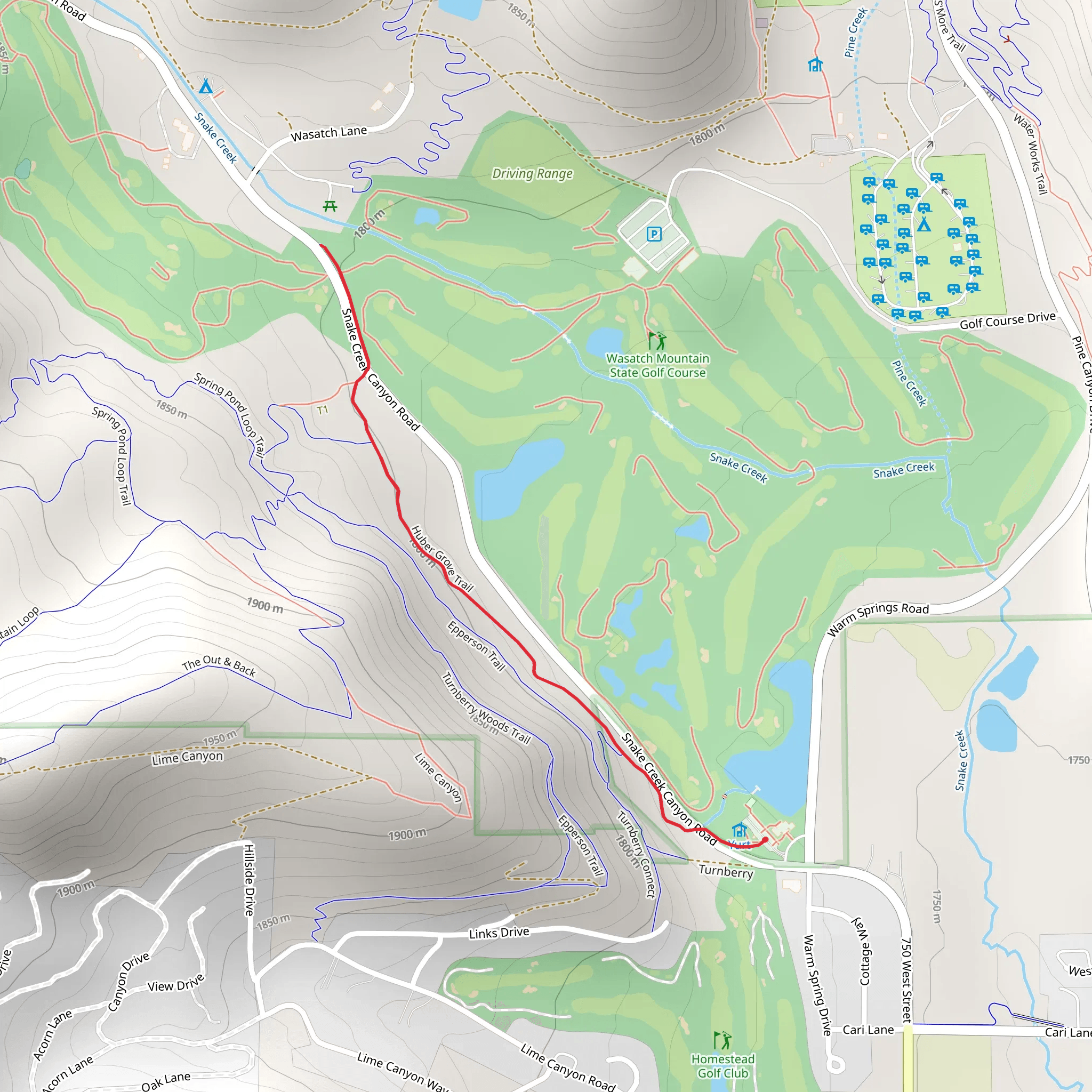 Huber Grove Trail mobile static map