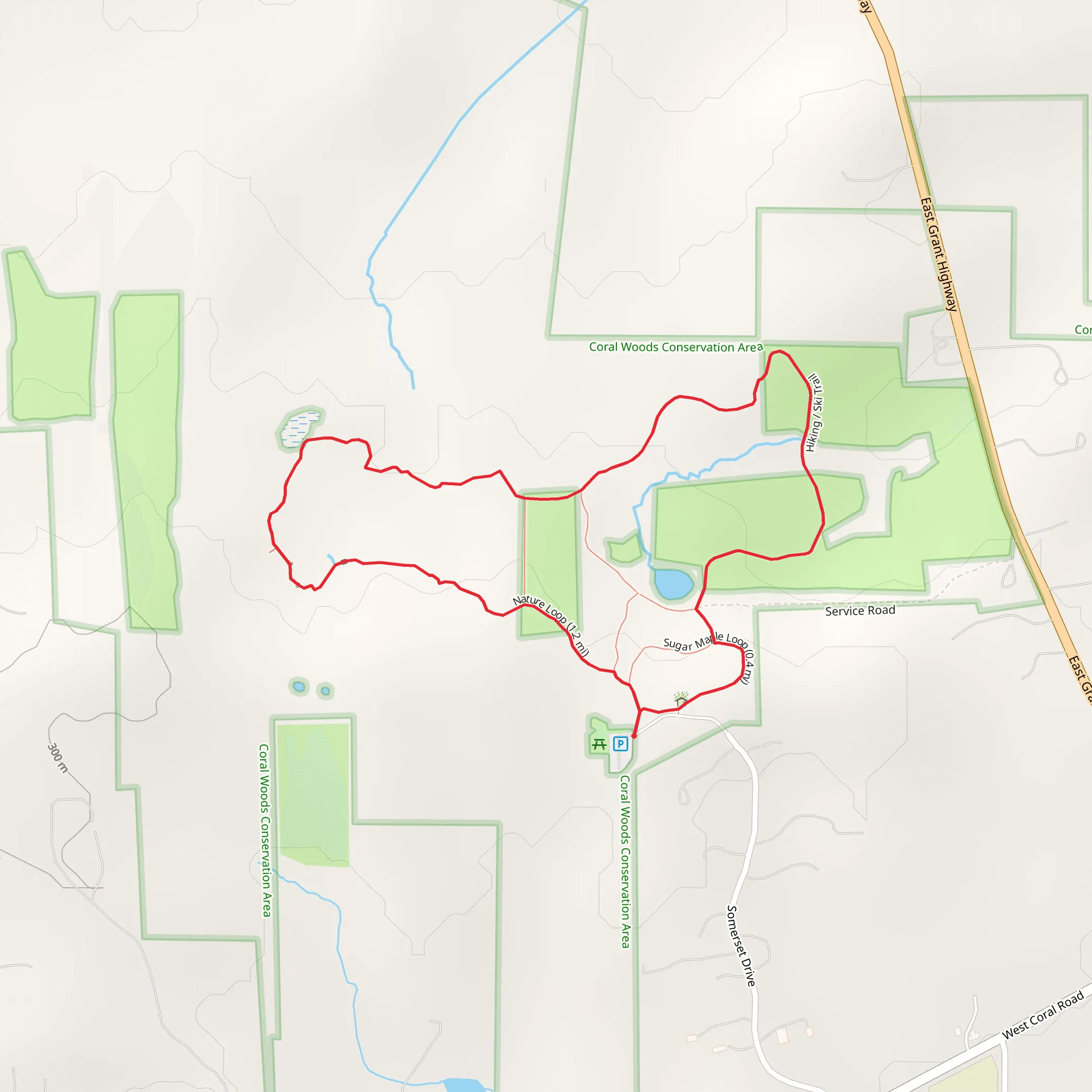 Nature, Hiking and Sugar Maple Loop mobile static map