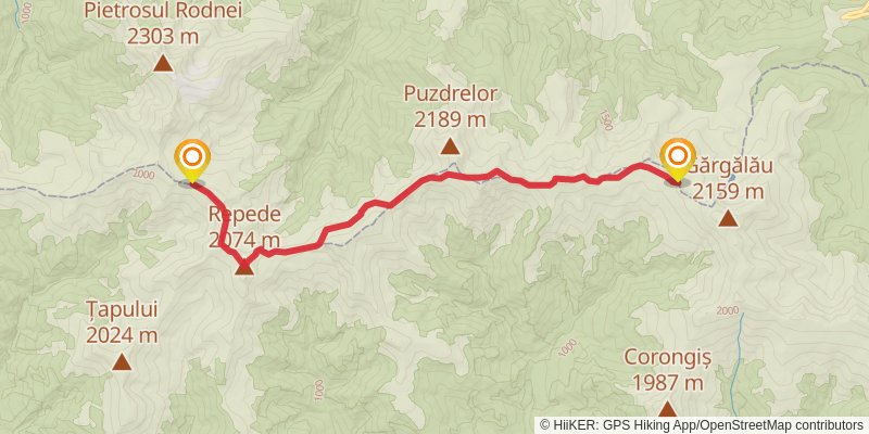 Trans Carpathian Hike stage 65 Map