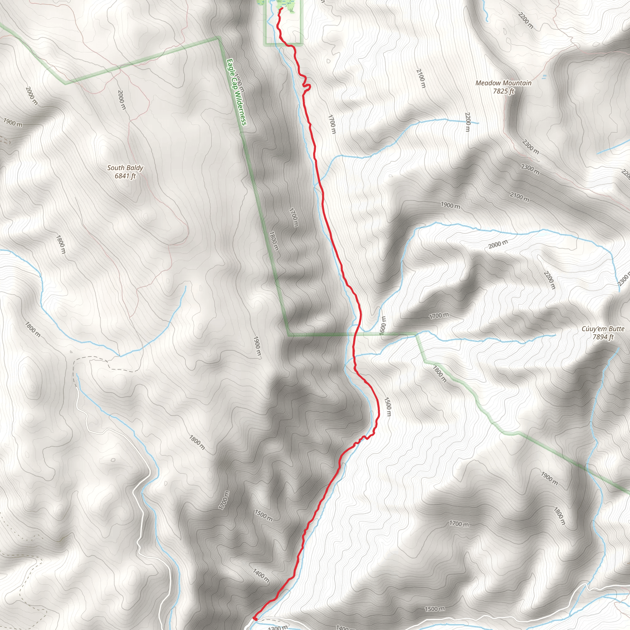 North Fork Catherine Creek Trail mobile static map