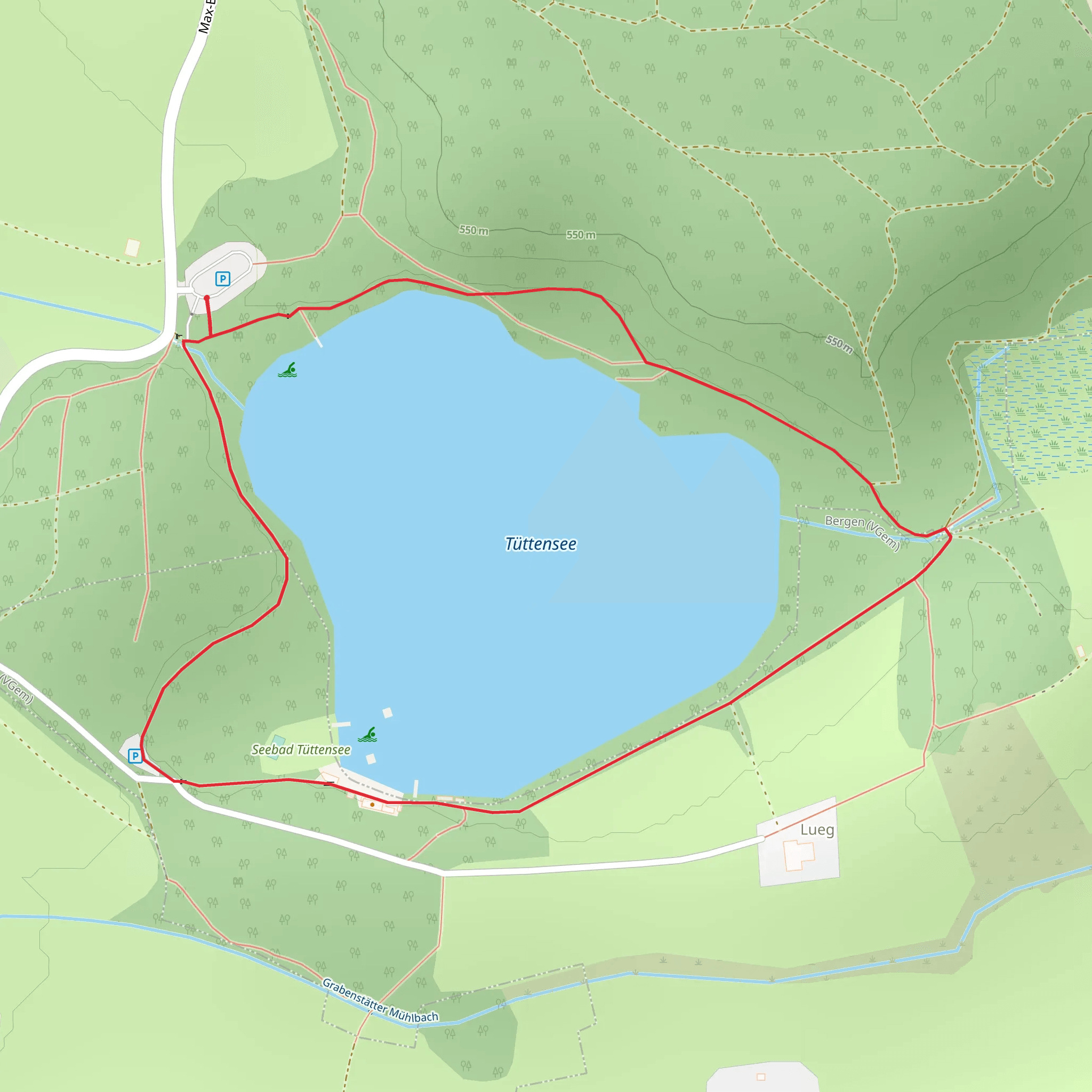 Tüttensee Rundwanderweg Loop mobile static map