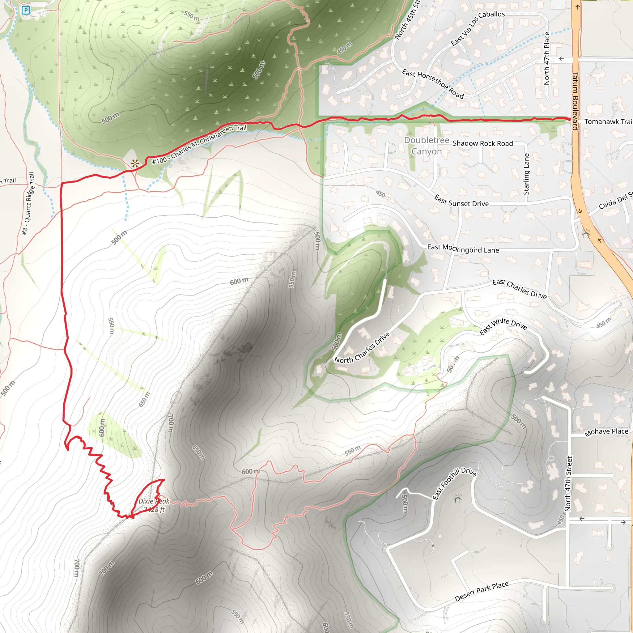 Dixie Peak via Charles M Christiansen Trail mobile static map