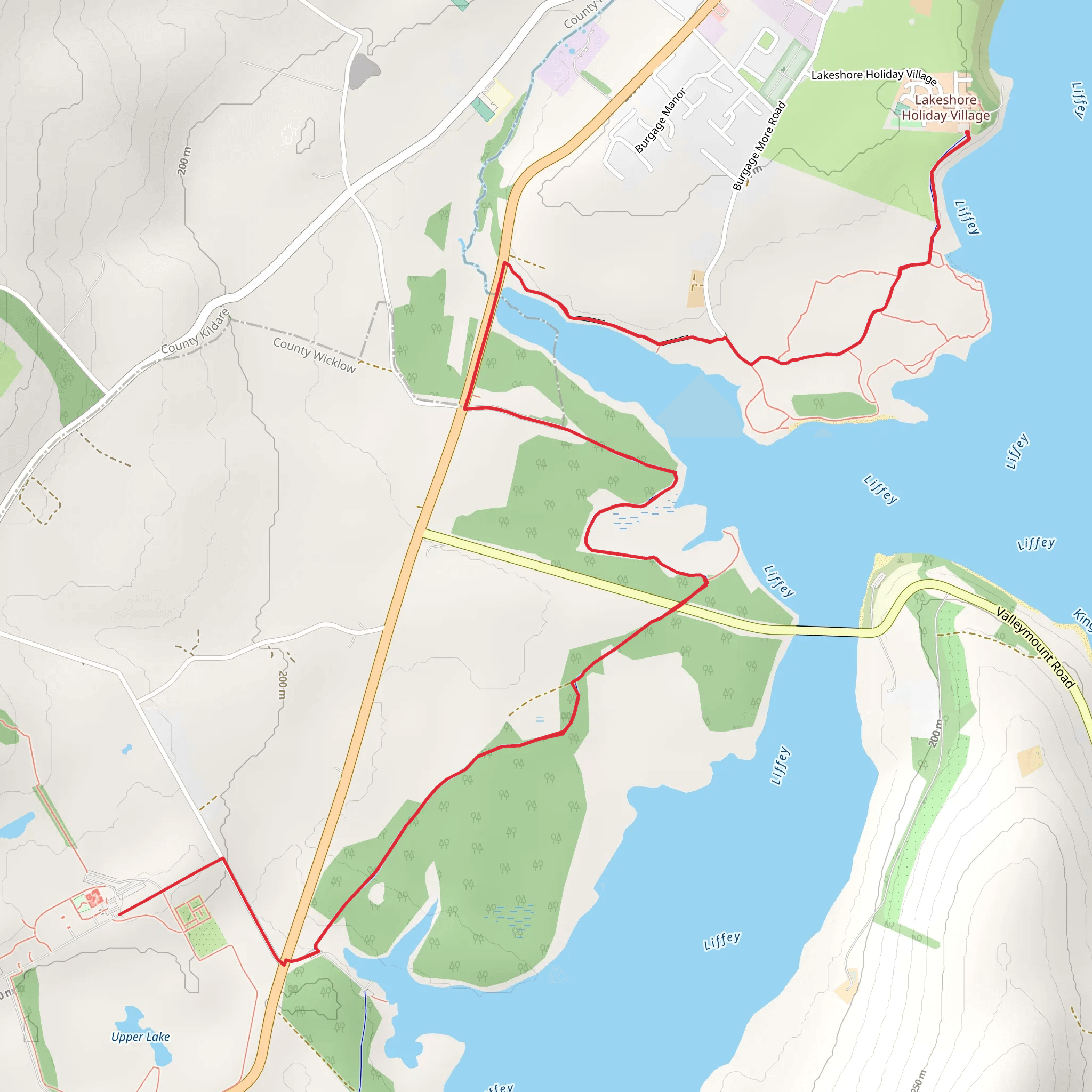 Russborough via Blessington Greenway mobile static map