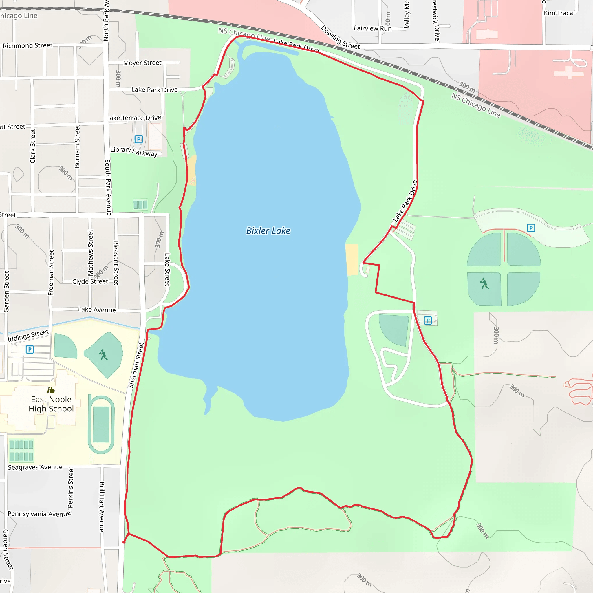 Bixler Lake Loop mobile static map