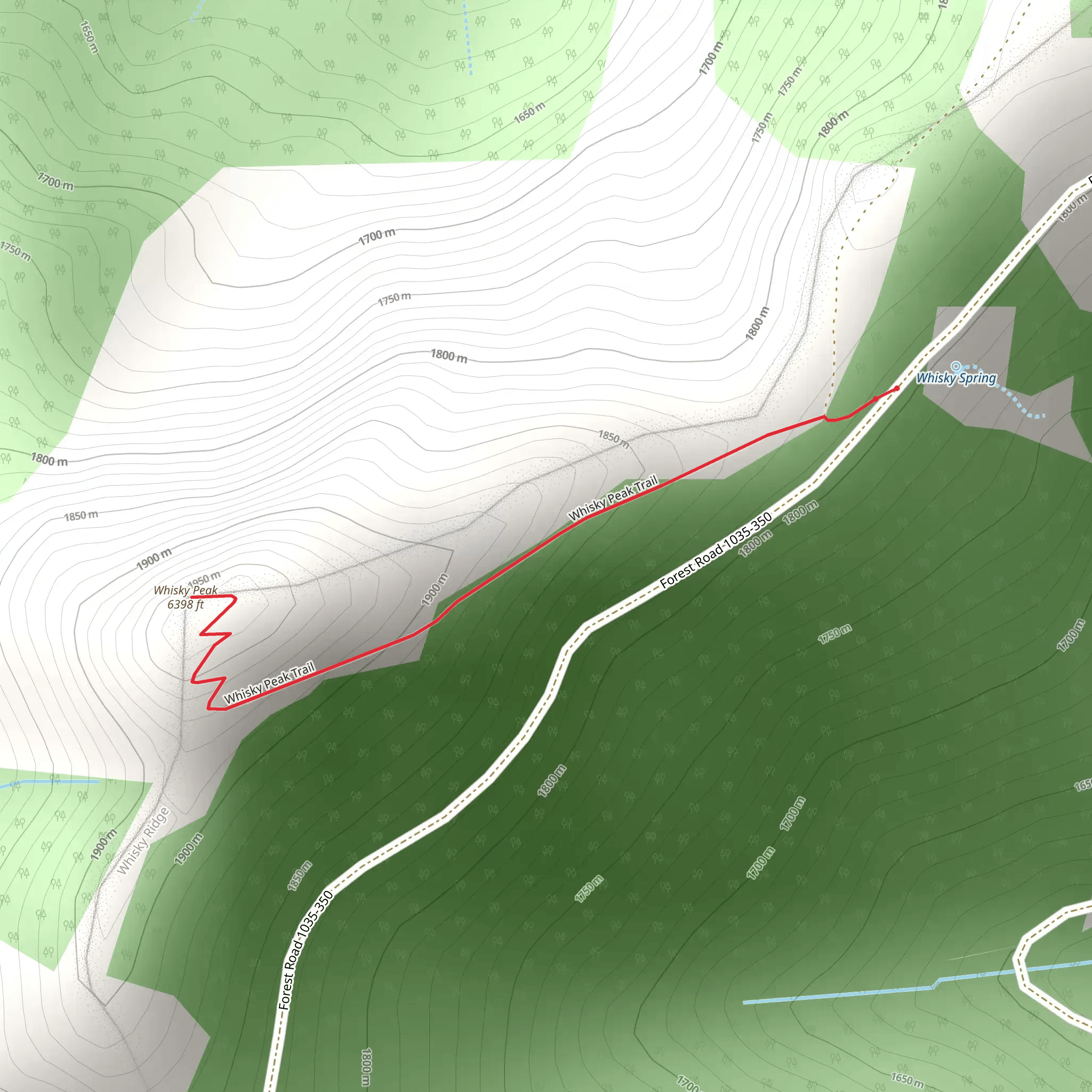 Whisky Peak Trail mobile static map