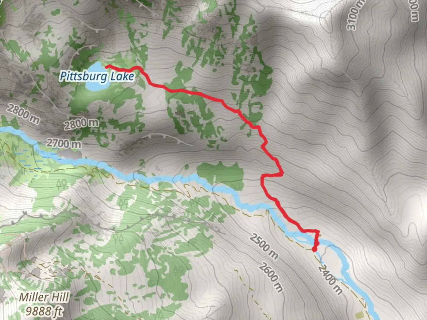 An image depicting the trail Pittsburg Lake Trail and its surrounding area.