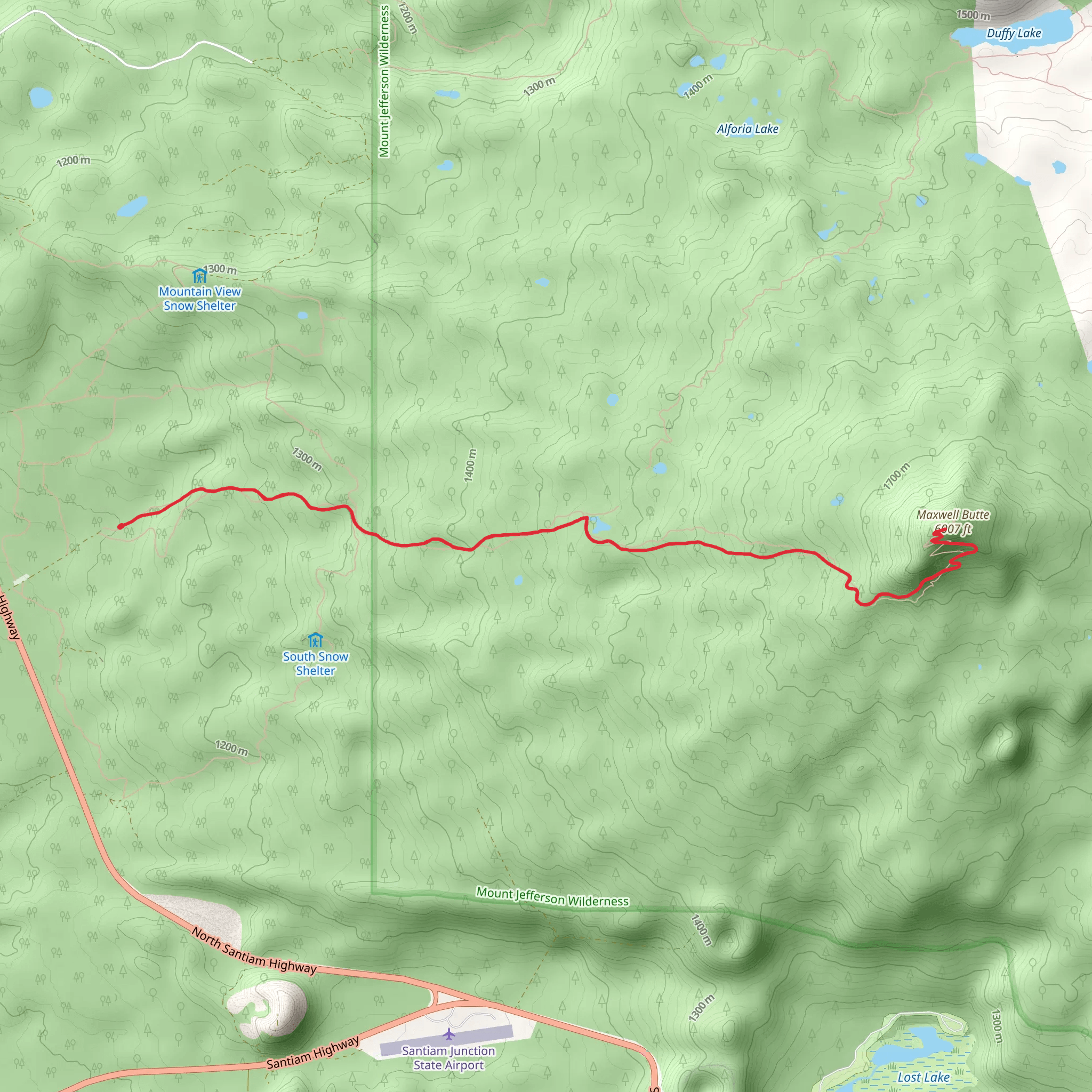 Maxwell Butte Trail mobile static map